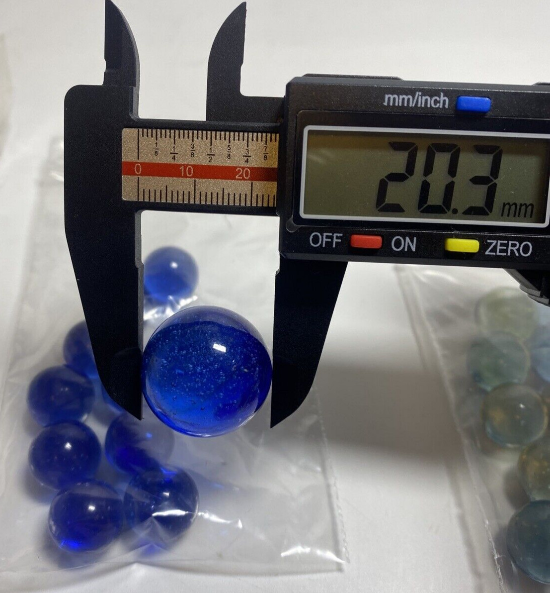 10 Vintage Dark Blue Glass Marbles