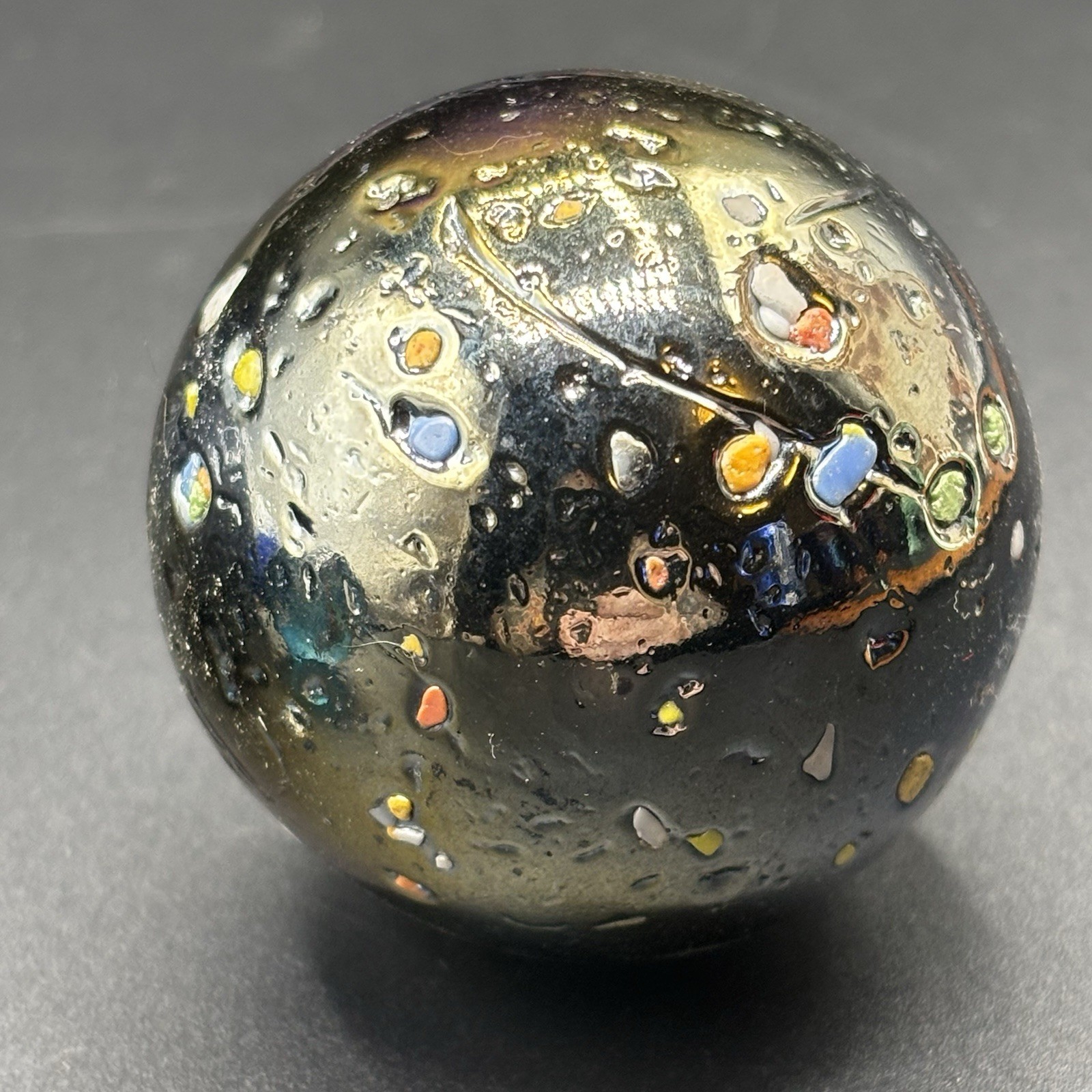 Vintage Oversized Art Glass Marbles Glitterbomb/Confetti, Shooter