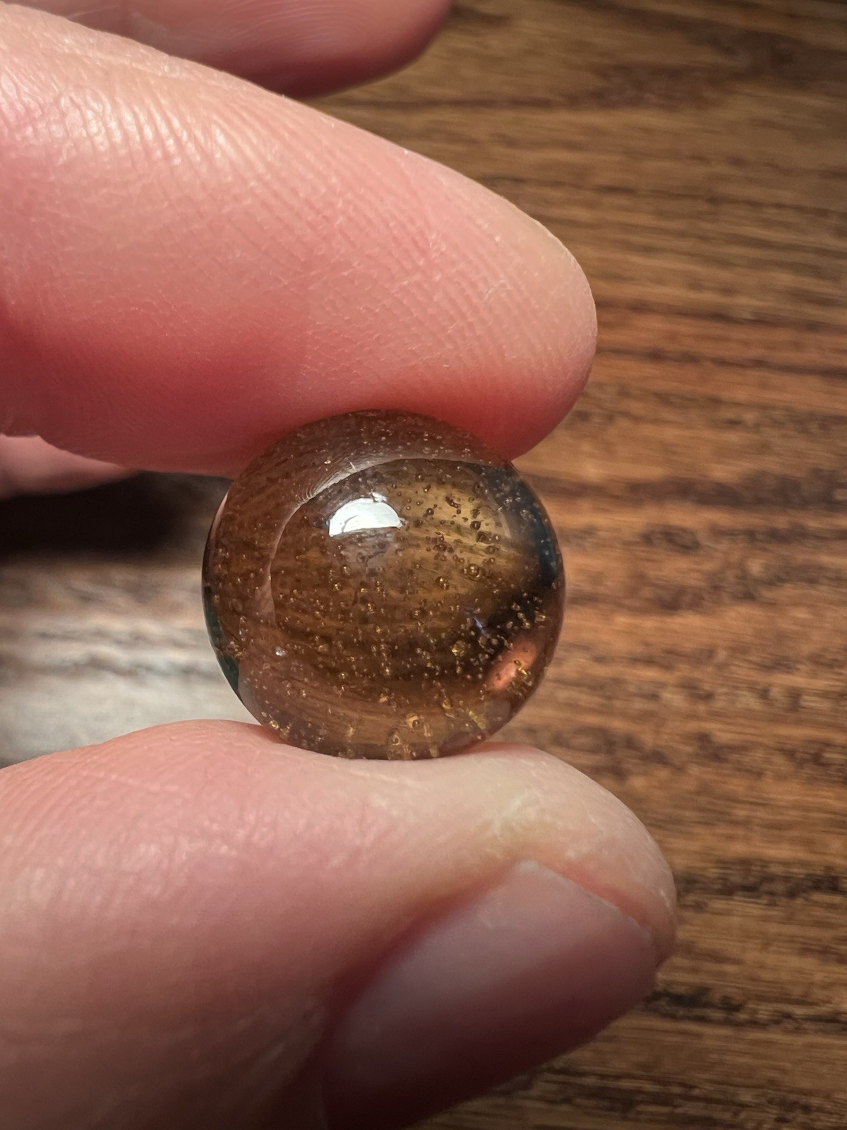 Vintage Amber Transparent Glass Marble 5/8″ Heavy Seeded Fizz Air Bubbles Target