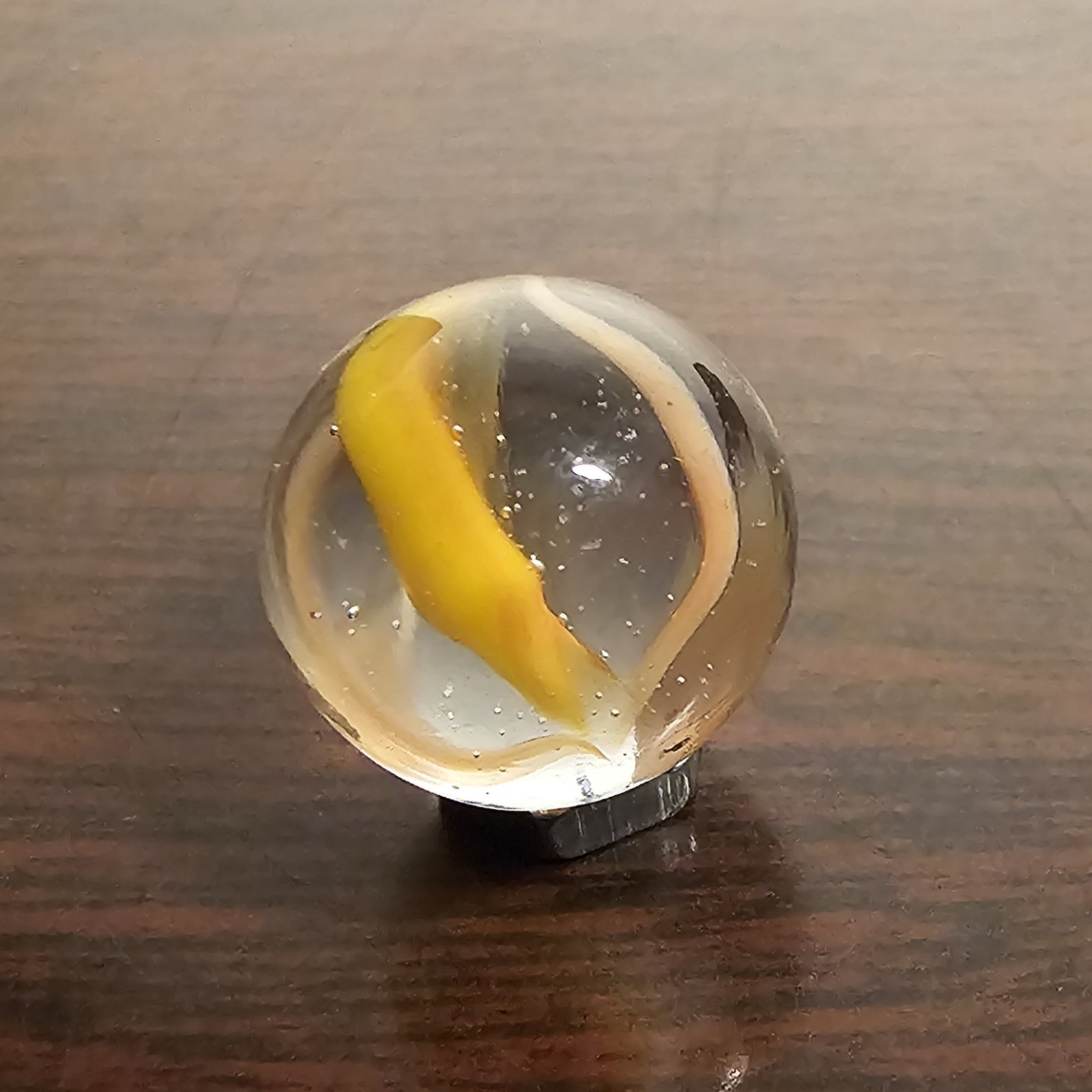 Vintage Vacor Orange Sherbert Spaghetti Ribbon .593″ Glass Marble