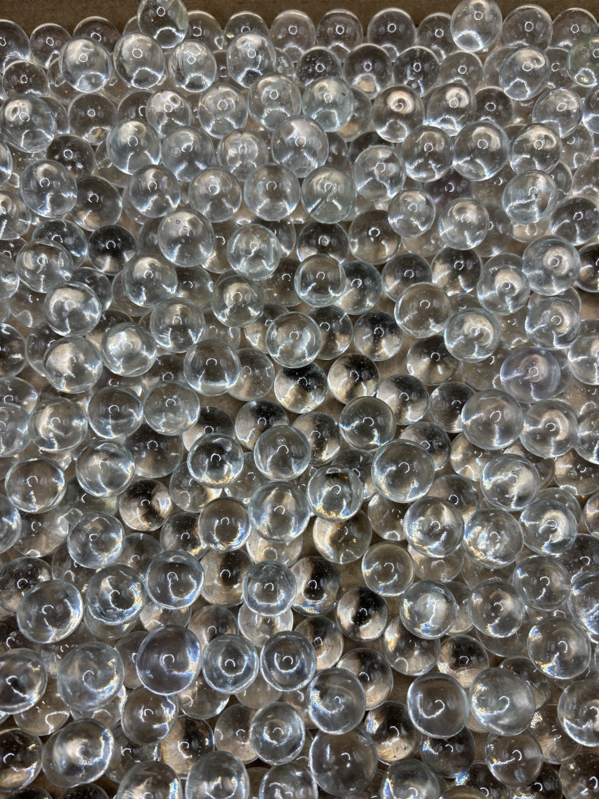 Huge 4 lb Bulk Lot Clear Glass Marbles w/ Bubbles Multiple Sizes Mixed