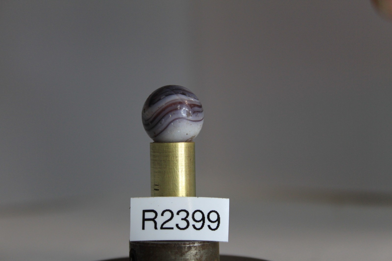 CHRISTENSEN AGATE MARBLE COLD ROLLED PURPLE OPAQUE WHITE 11/16″ CIRCA 1925-1933