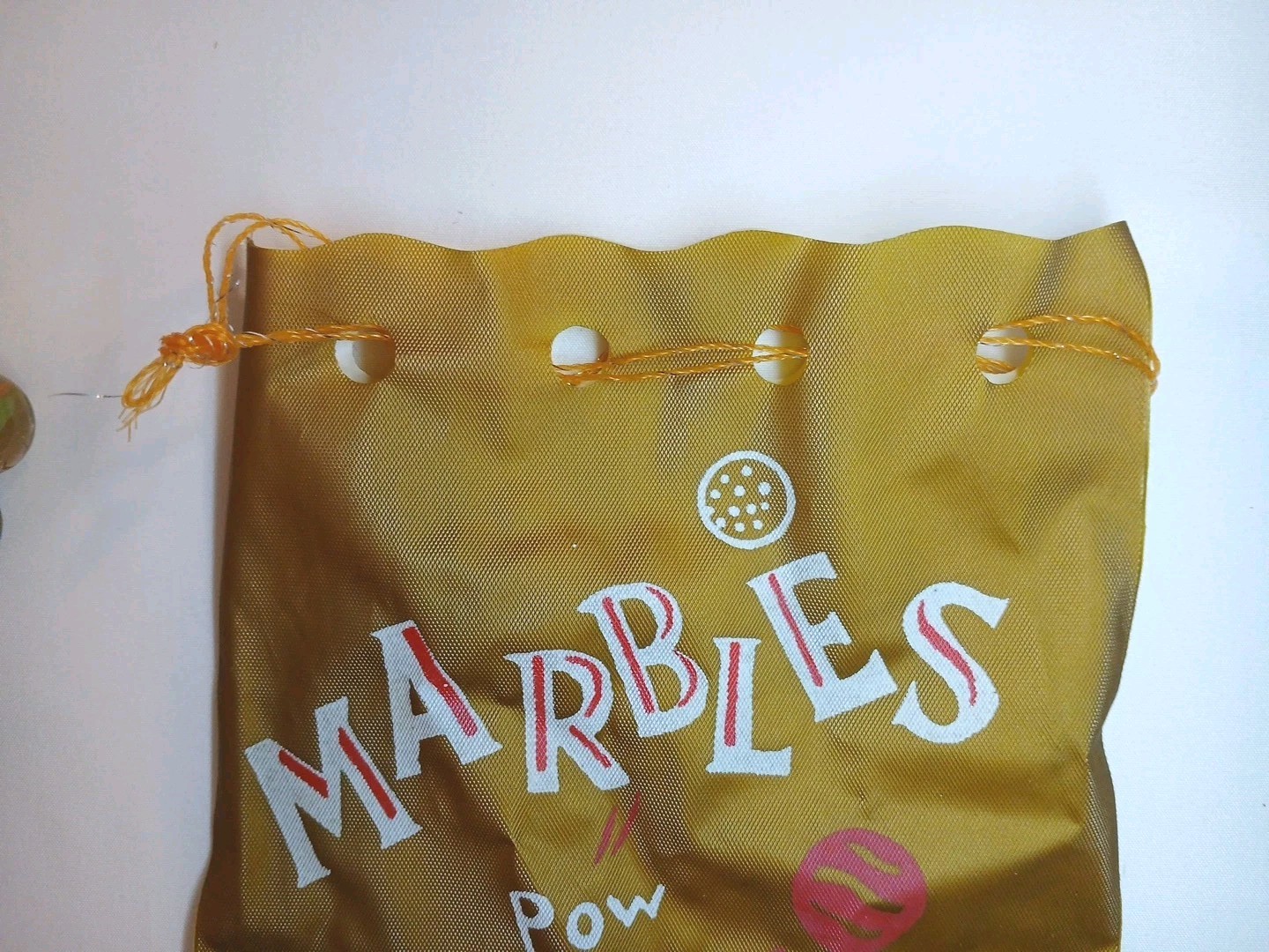 1970s Vinyl Marbles Bag Pouch and Original Marbles Inside. Vintage Toys / Games