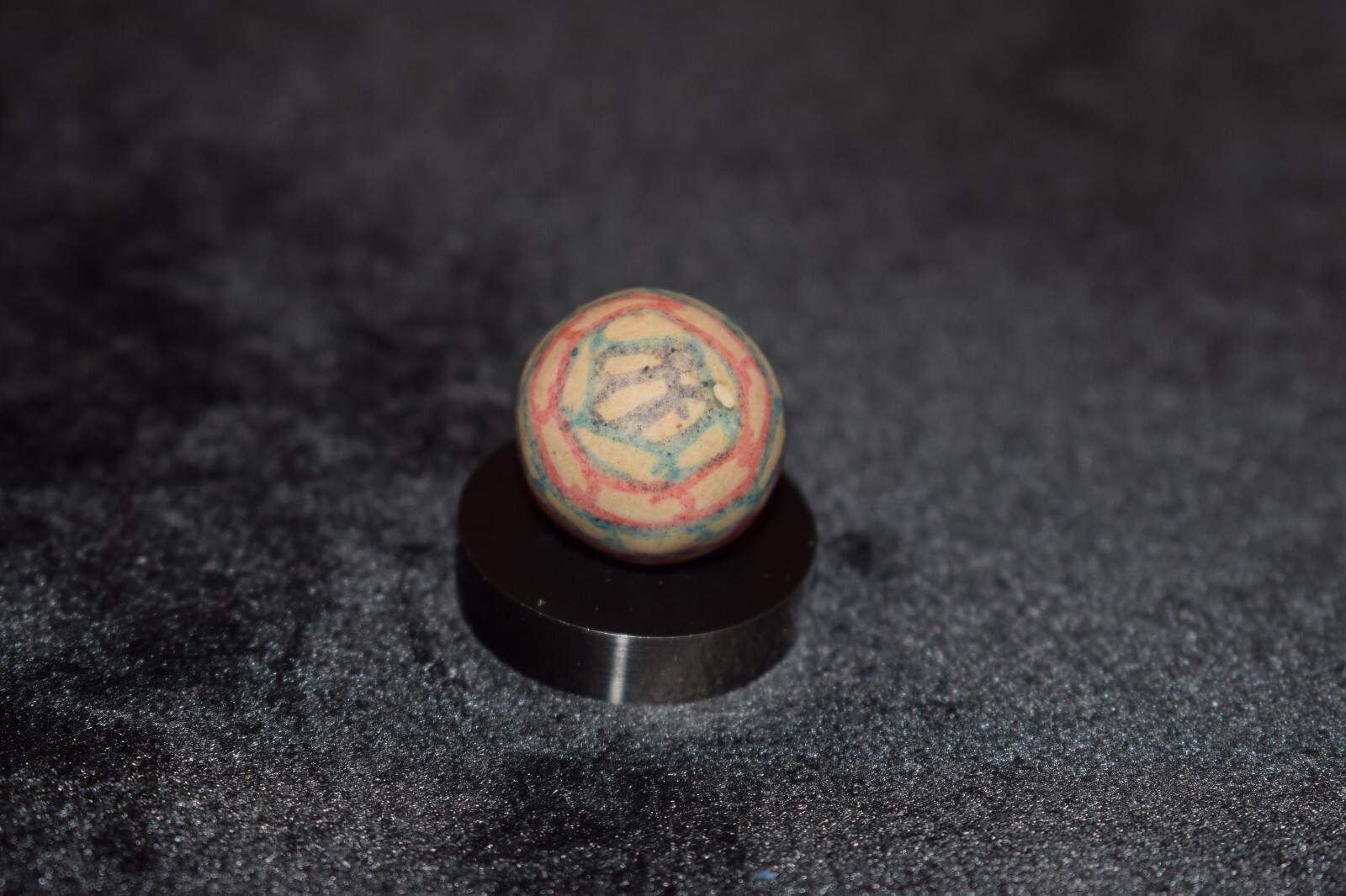 🐦➖⏩ Antique Hand Painted, Fired Clay Web Style Art Marble Size .750″=3/4″