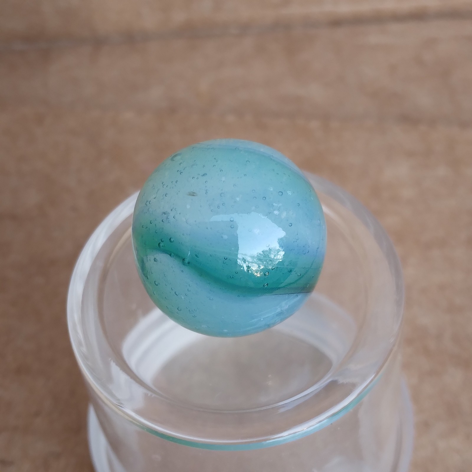 .57″ Vintage Rainbo Marble- Seedy Blue Green- Kokomo Peltier