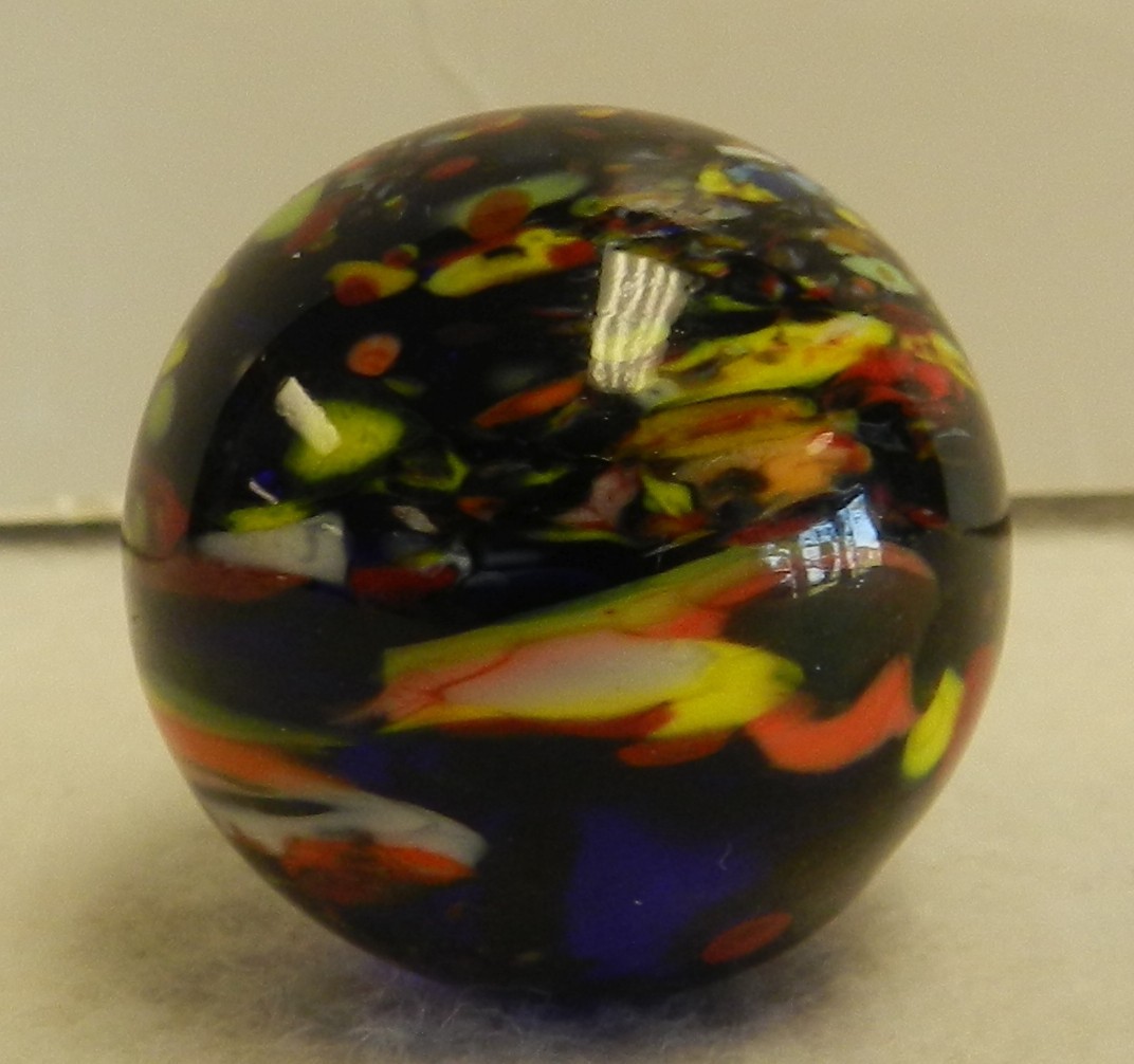 #19963m Guinea Like Handmade Contemporary Keith Baker Marble Cobalt Base Glass