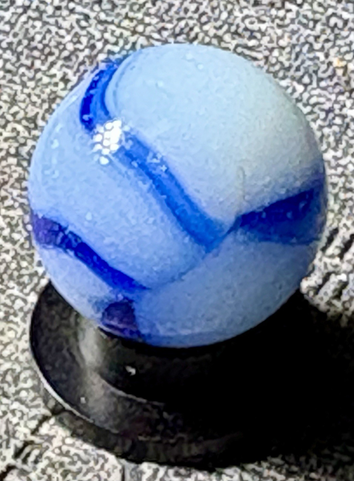 Vintage Peltier Opalescent Rainbo Marble .61” Tiny Chip See Pics