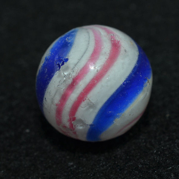 Peppermint Swirl Marble 11/16″ Rare Antique German Handmade MAR 204