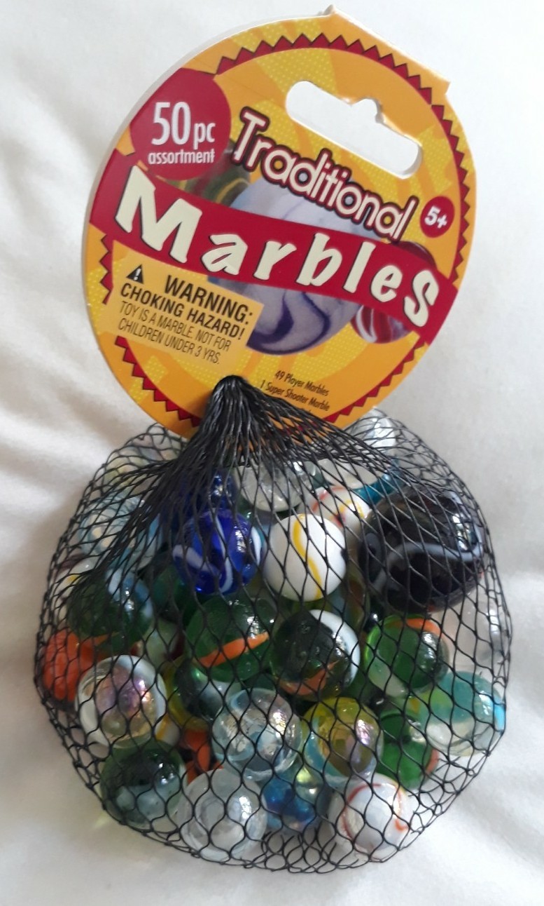New (2025) in Bag 50 Traditional Marbles 49+1 Shooter 100% Glass Made In Mexico