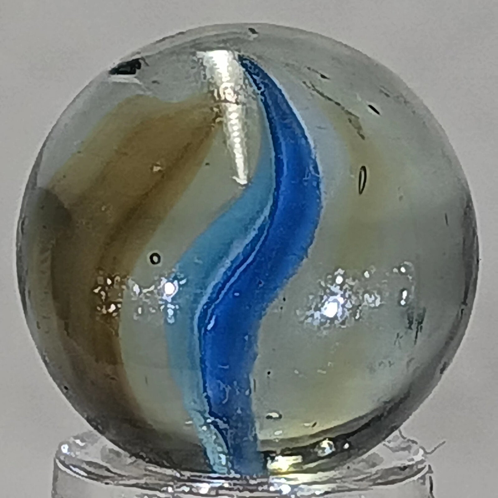 Vintage Tri-Color Hybrid Cat’s Eye Marble .62 Inches Near-Mint Condition