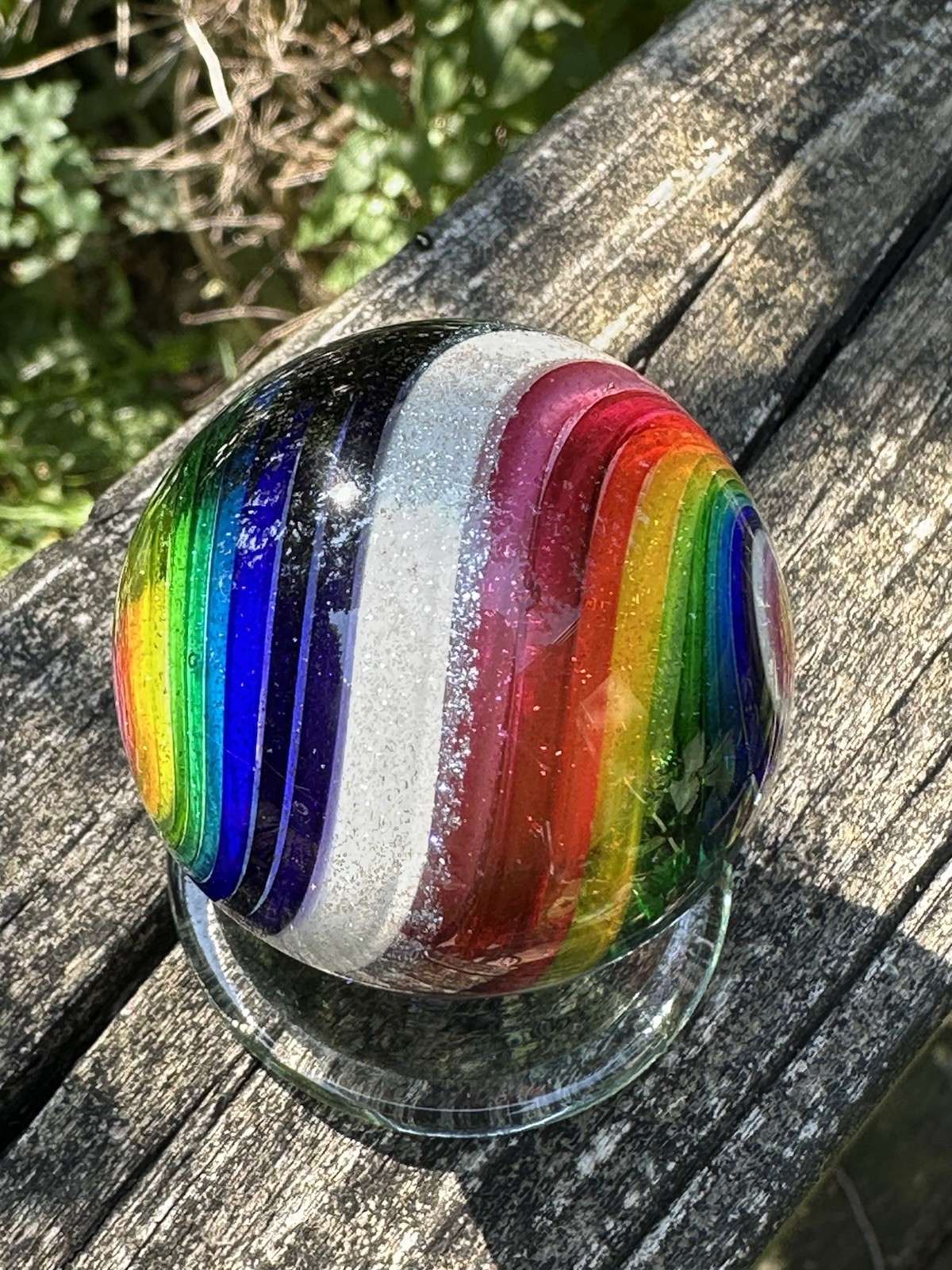 EDDIE SEESE MARBLE HANDMADE ART YELLOW CORE DICHROIC DOUBLE TWIST 1.76″ FES 16