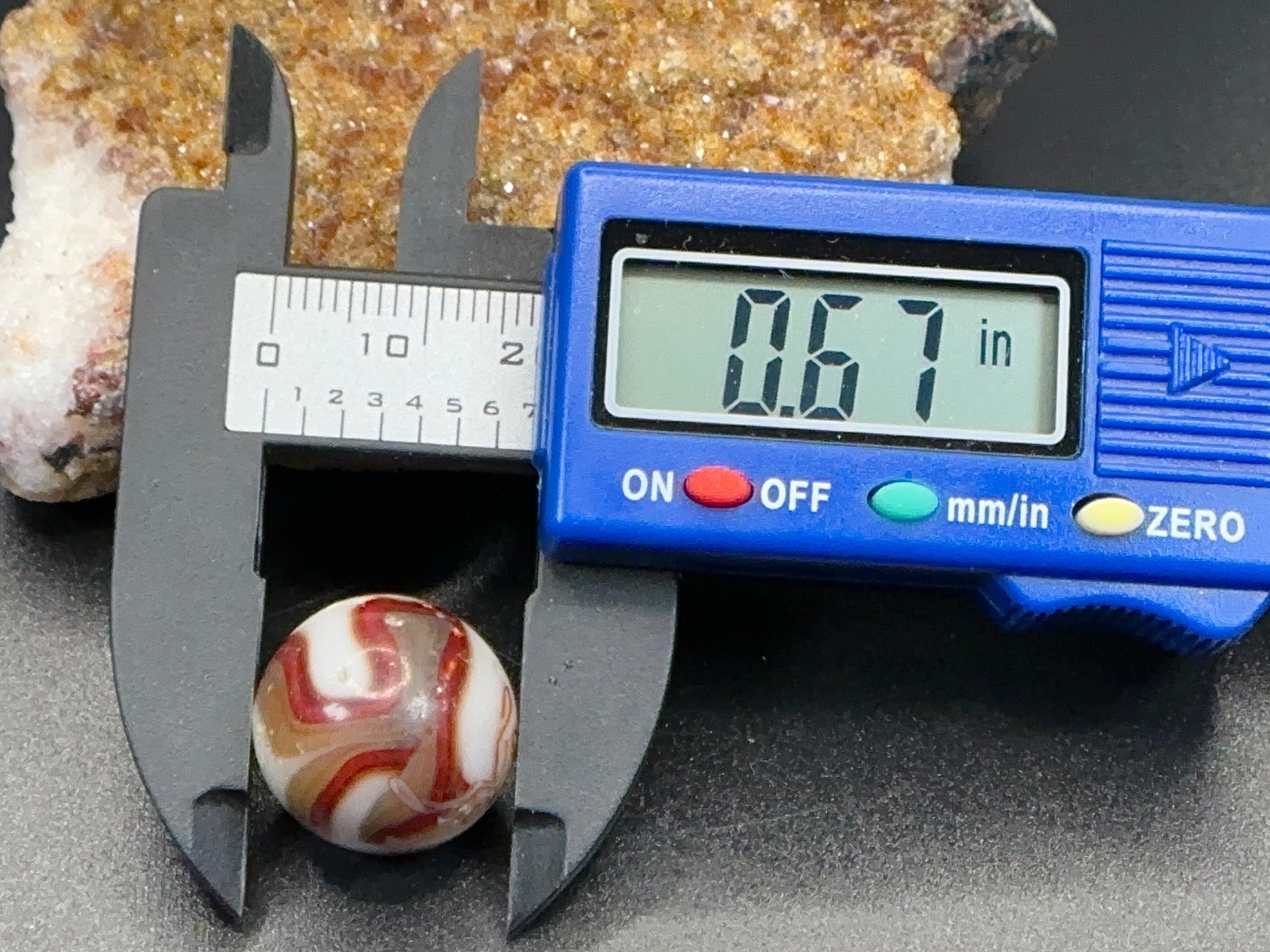 Vintage CAC Christensen or Alley Agate DRIZZLE Swirl Marble – .67″ Good w/Wear!