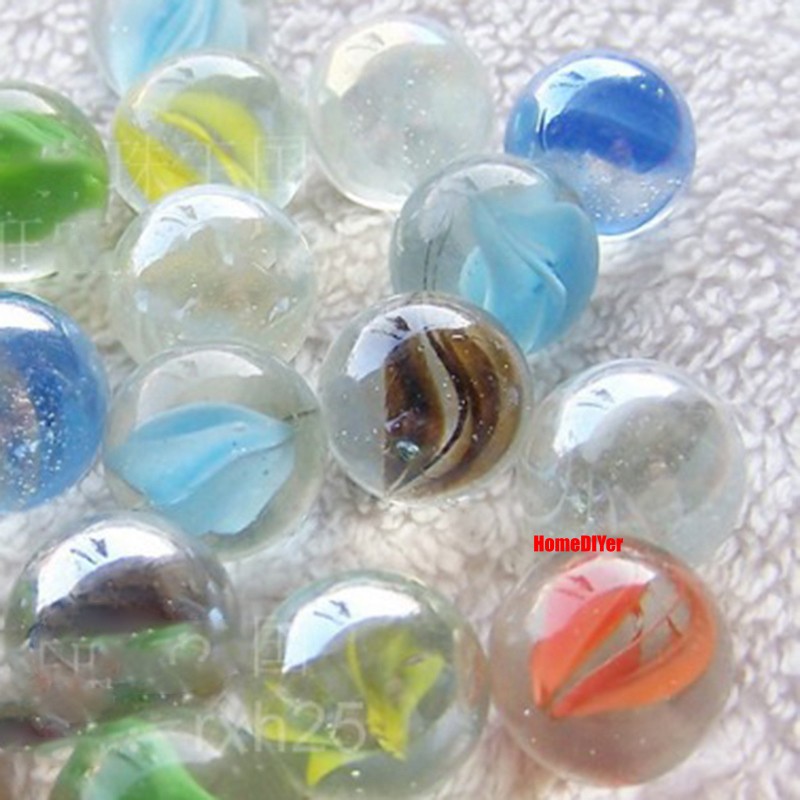 Coloured Glass Marbles Balls Traditional Kids Toys Games Fish Tanks Decoration