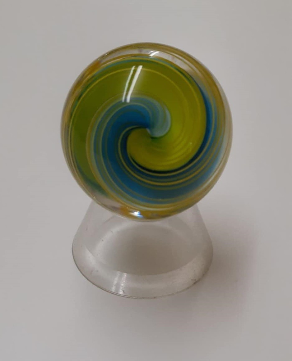 William Murray Contemporary Handmade Ribbon Core Swirl Marble 1. 28″ Signed
