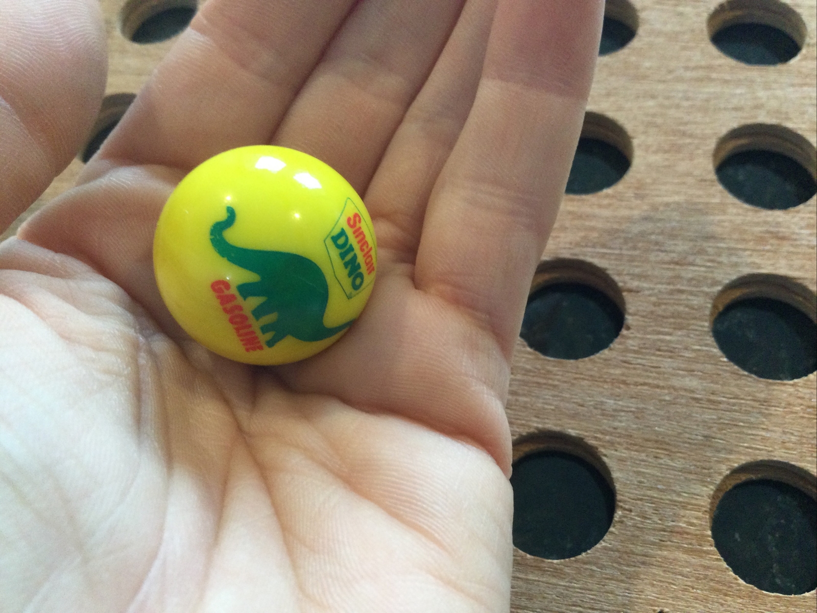 Vintage | “Sinclair Dino Gasoline” | Marble | 1964 | Green & Red on Yellow