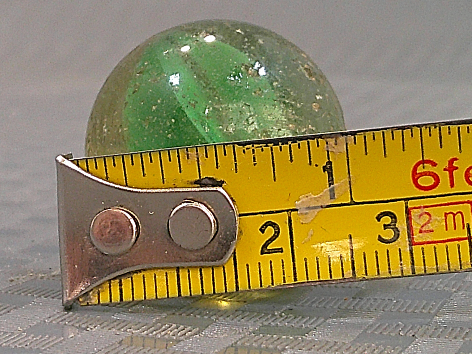 Vintage 1940s Green Clear Cat’s Eye Marble Banger Shooter Boulder Bonker Masher