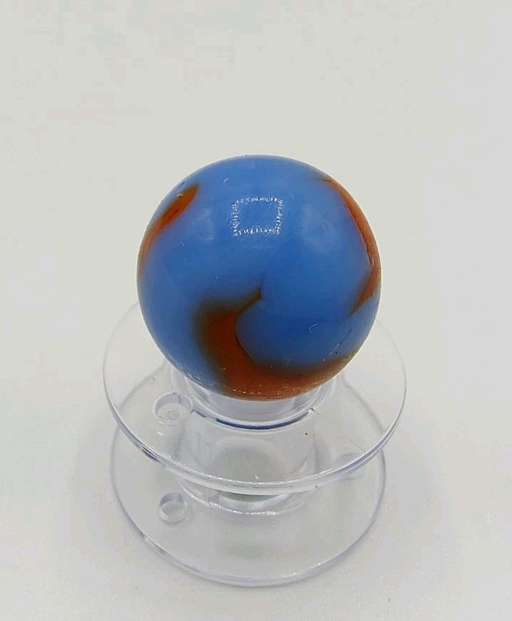 Awesome Vintage Alley Agate Swirl Blue and Orange .60″