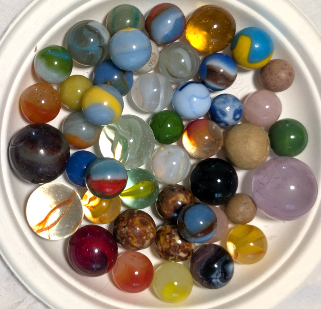 #3 Collectable Mint- Excellent Vintage Mixed Beautiful Marbles, 1930’S-1960’S