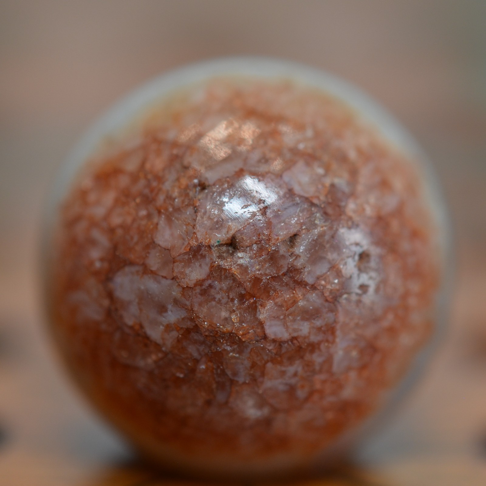 Handmade Bullseye Faceted Agate Marble, 0.83 in, NM+, Germany, 1860-1920, S1565