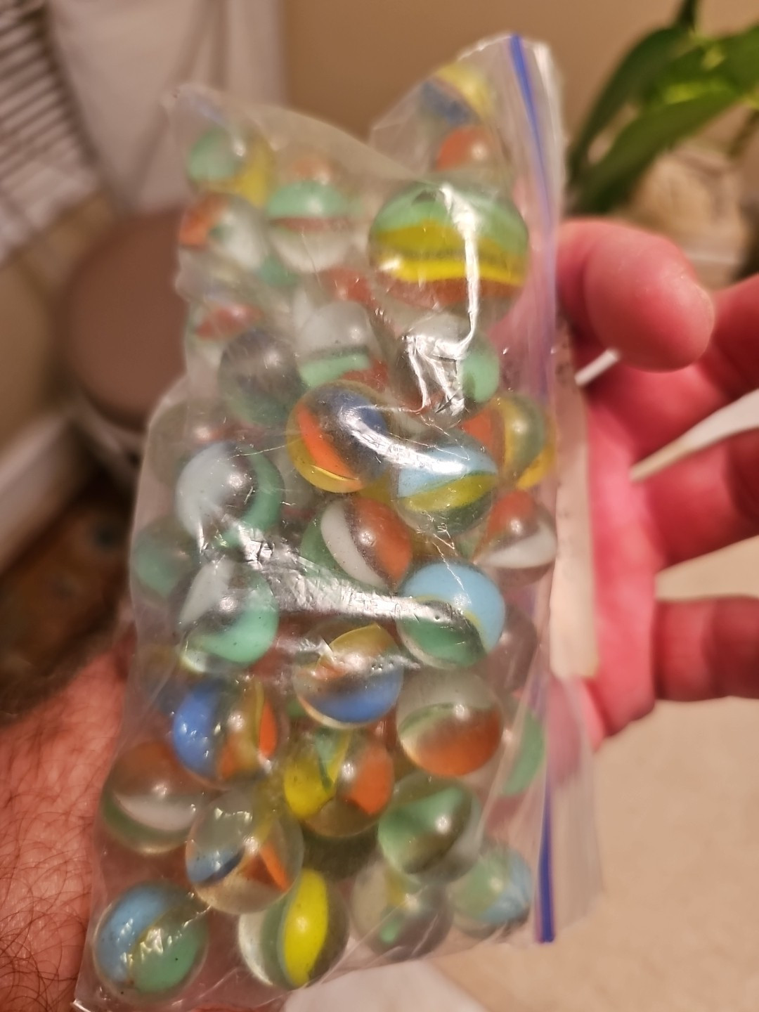 Vintage Lot Cat Eyes Glass Marbles 49 PLUS 1 SHOOTER MARBLE 1970S