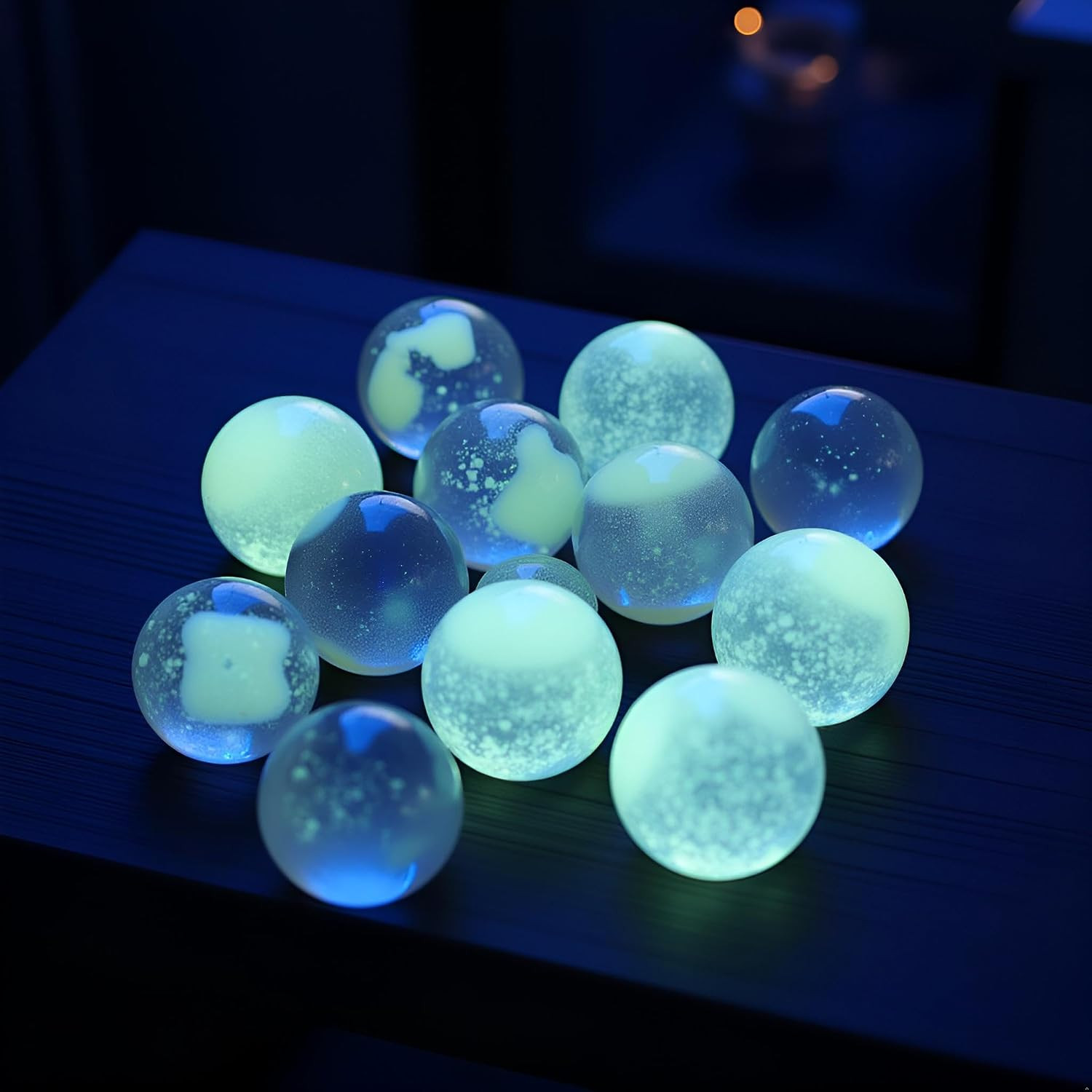 10Pcs Glass Marbles Glow in the Dark Multi-Color Luminous Marbles Marble Games a
