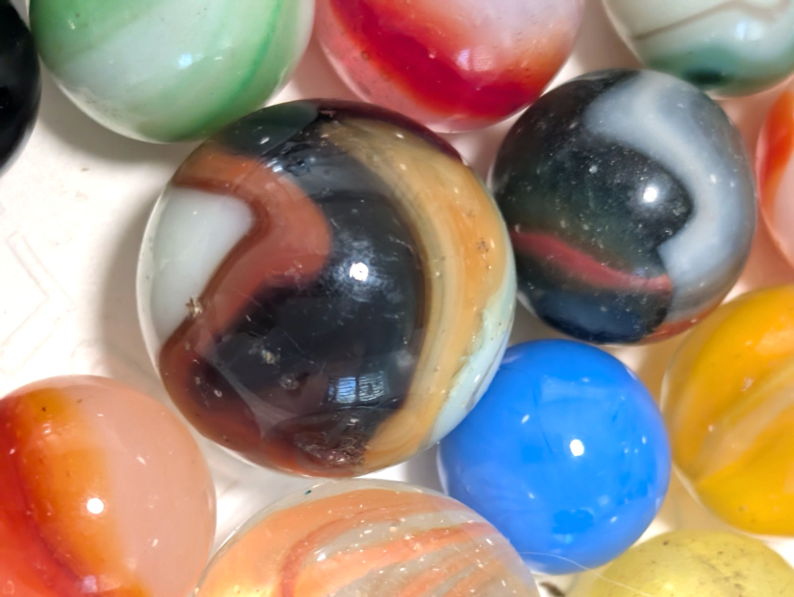 #5 Collectable Mint- Excellent Vintage Mixed Beautiful Marbles, 1930’S-1960’S