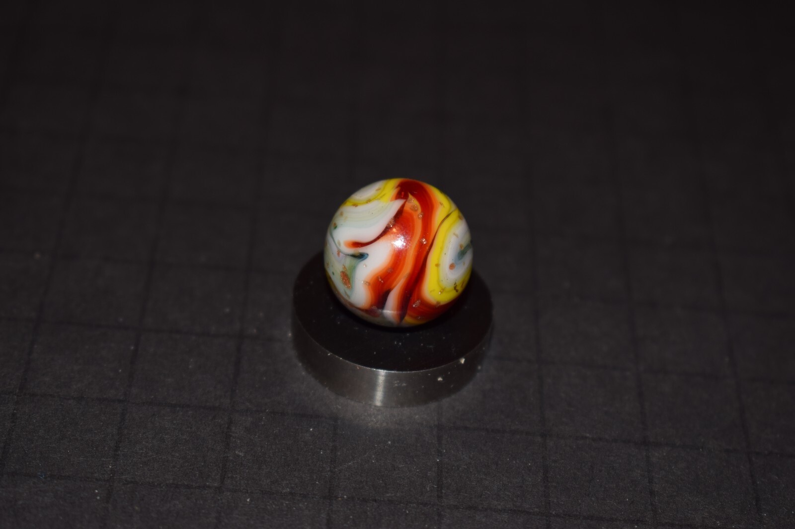 Choice Pick JABO/DAS Copper Flakes Swirl Toy Marble .734″ =47/64″ MINT