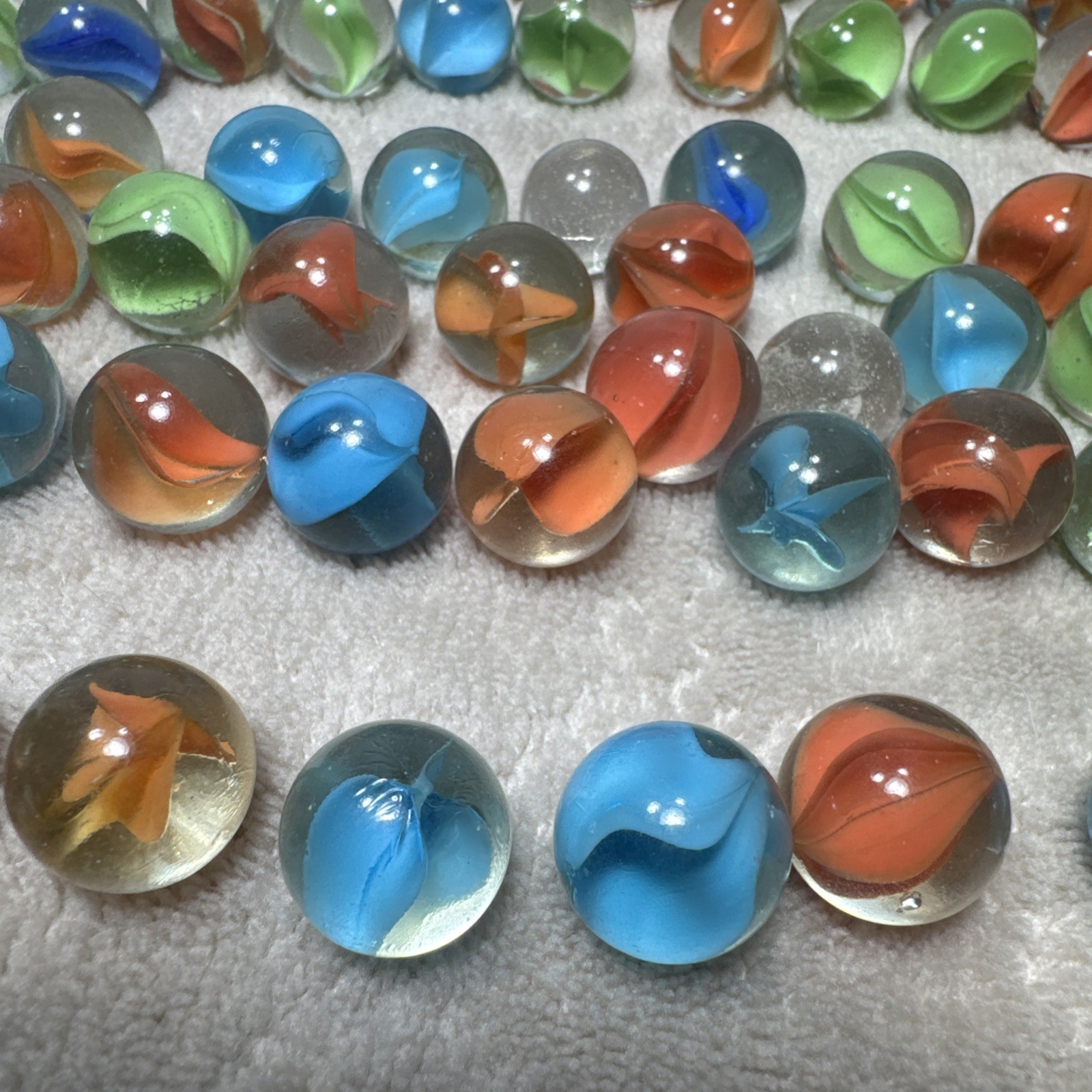 121 Vintage Marbles, Various Sizes