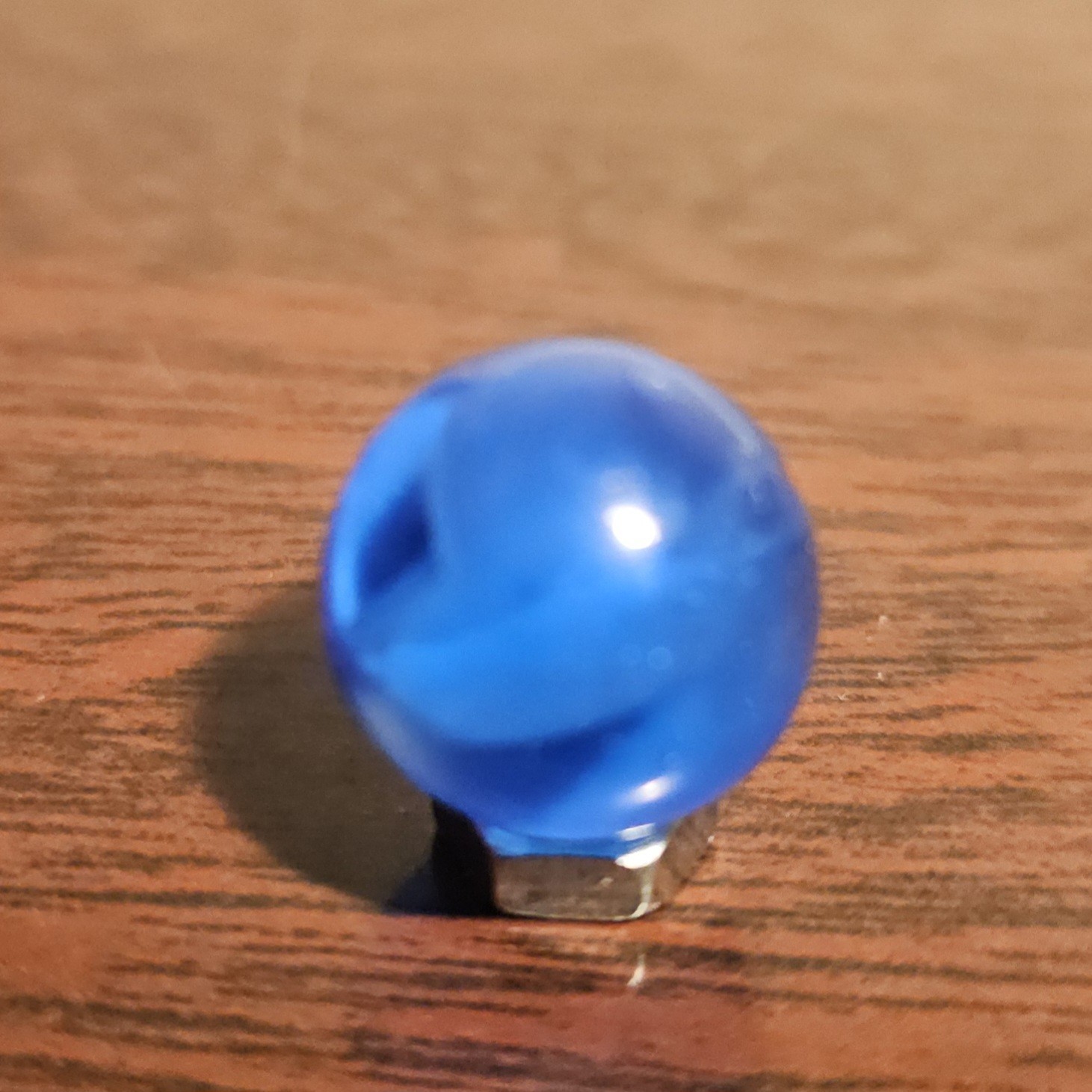Vintage CE Bogard Dark Blue 4-Lobe Floppy .625″ Uranium Glass Marble