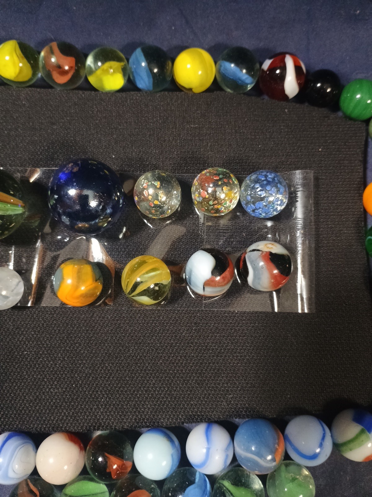 VTG Lot 56 Glass Marbles Speckled, Variety,