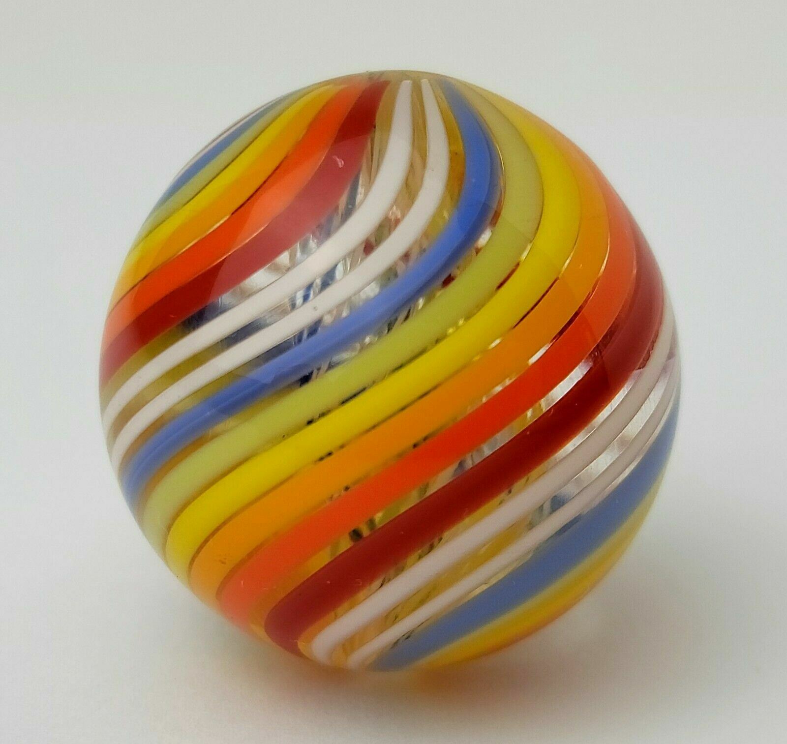 Handmade Contemporary Art Glass Rainbow Shooter Marble 1.17″ Diameter Jody Fine?