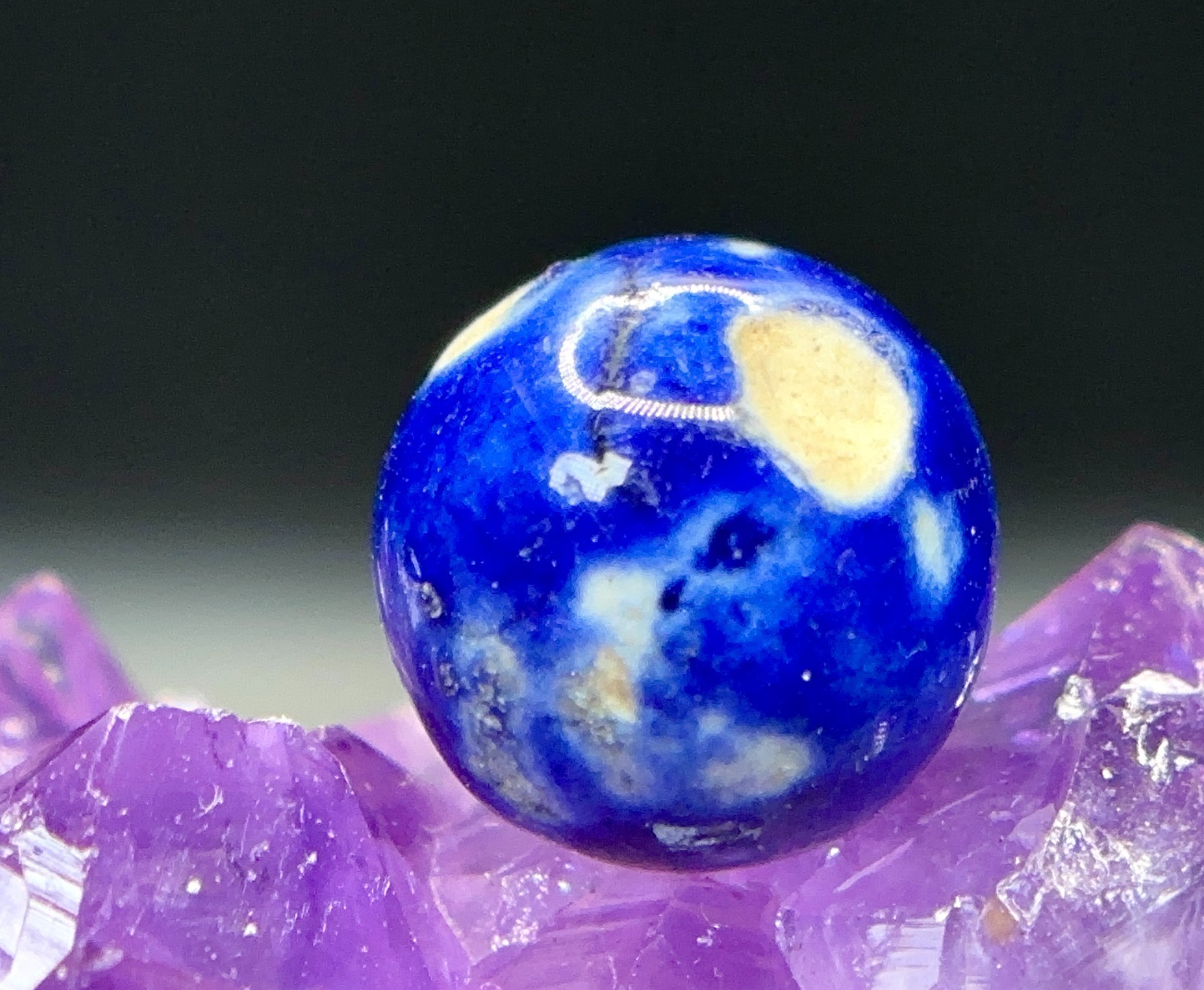 SMALL Antique Vintage Handmade Clay Bennington Marble – Cobalt Blue – .54″ Nice