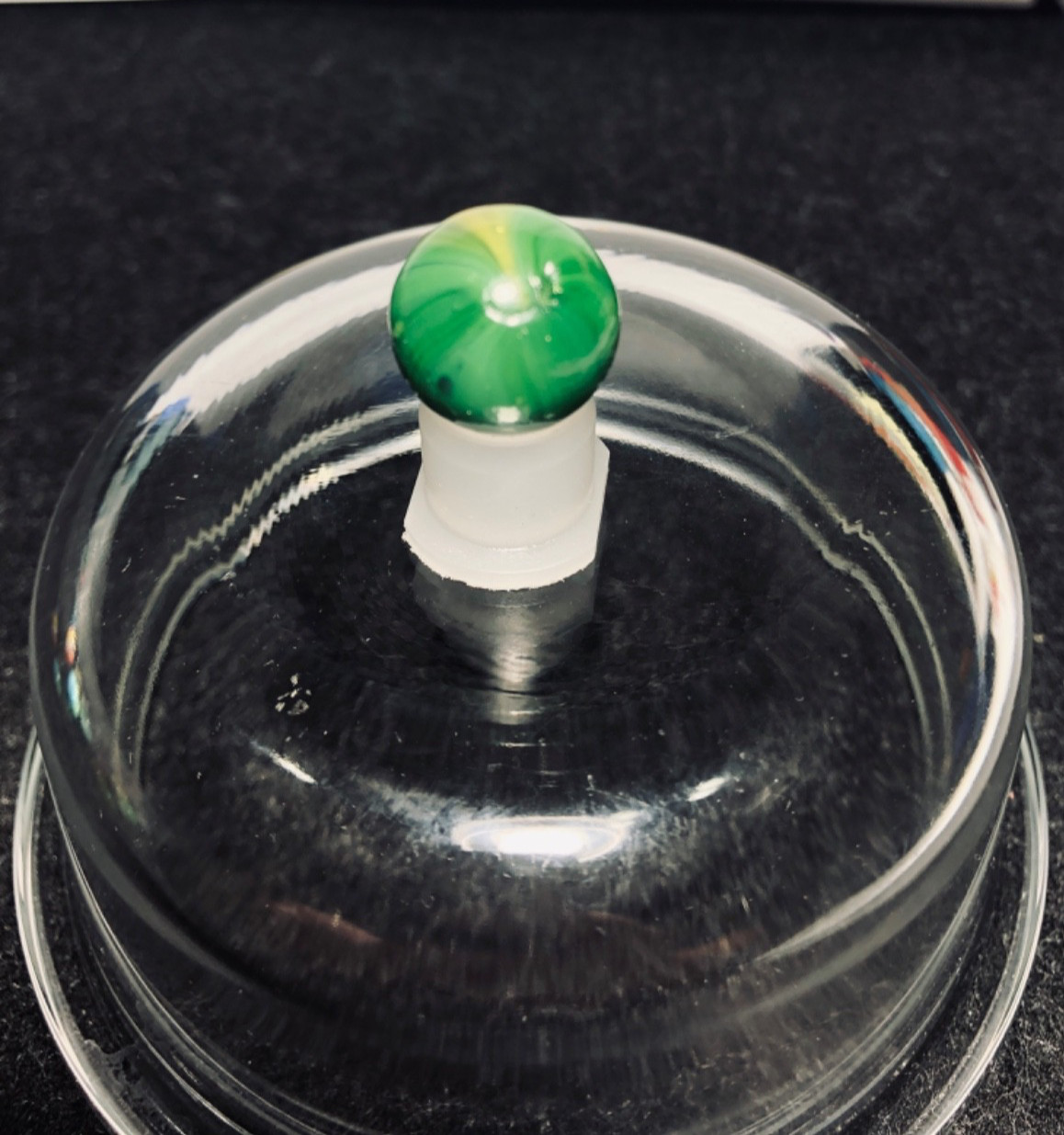 🔥Vintage Green Yellow Black Banded Opaque Marble .65 in🔥