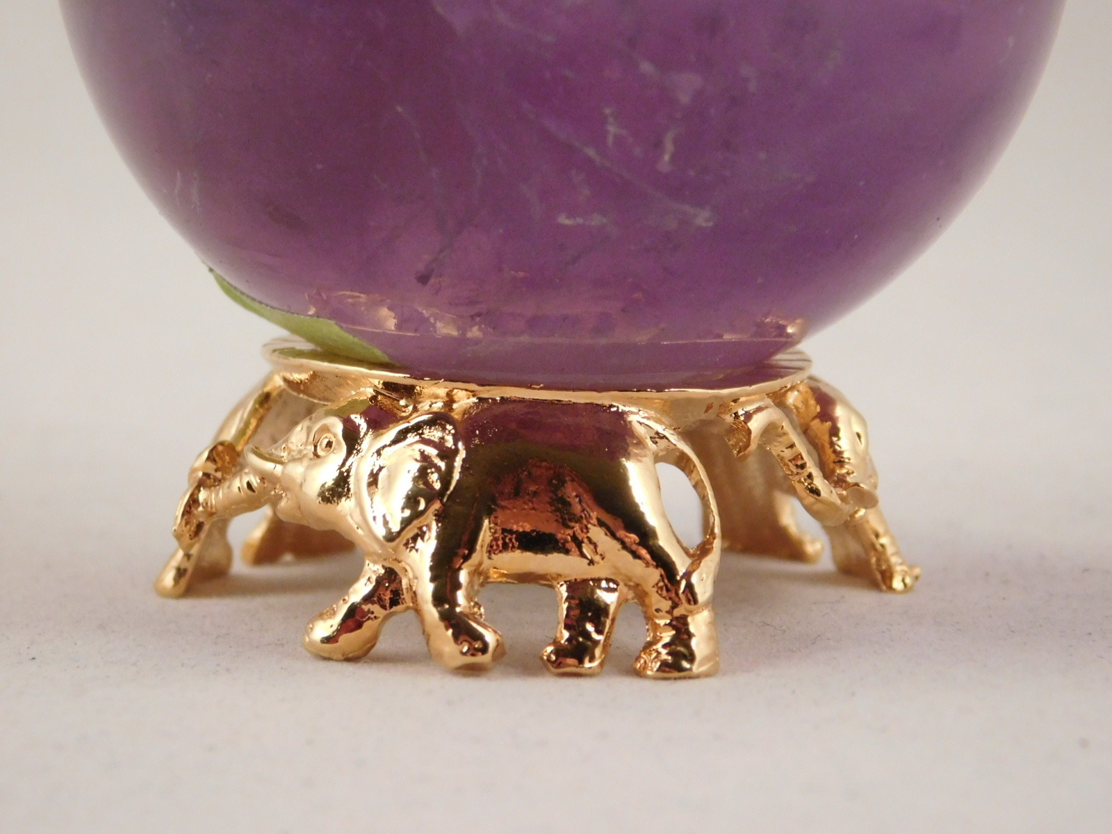 Sphere Display Stand ELEPHANT Design Small Size Gold Color