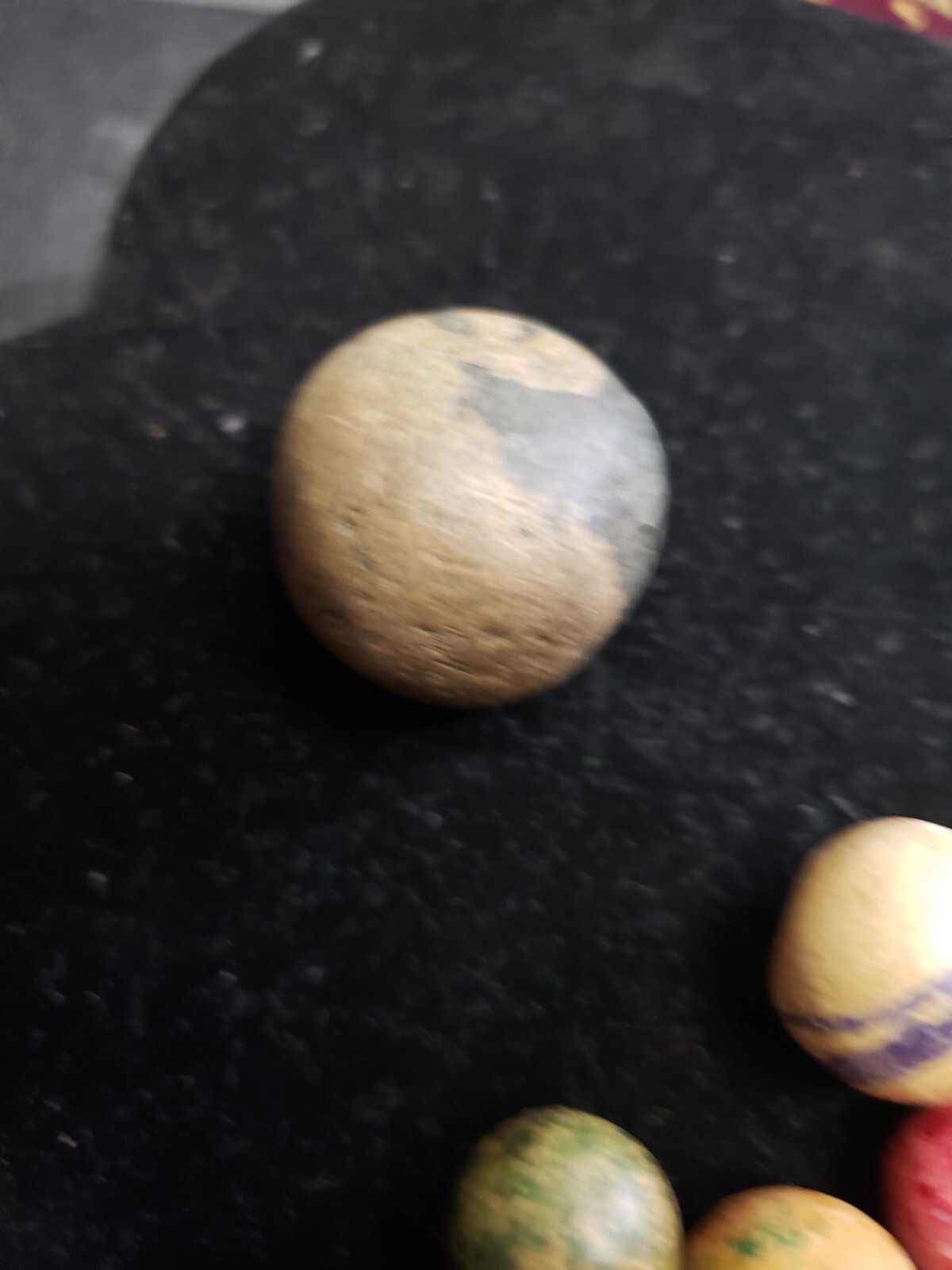 16 ANTIQUE CLAY MARBLES LARGEST 27MM