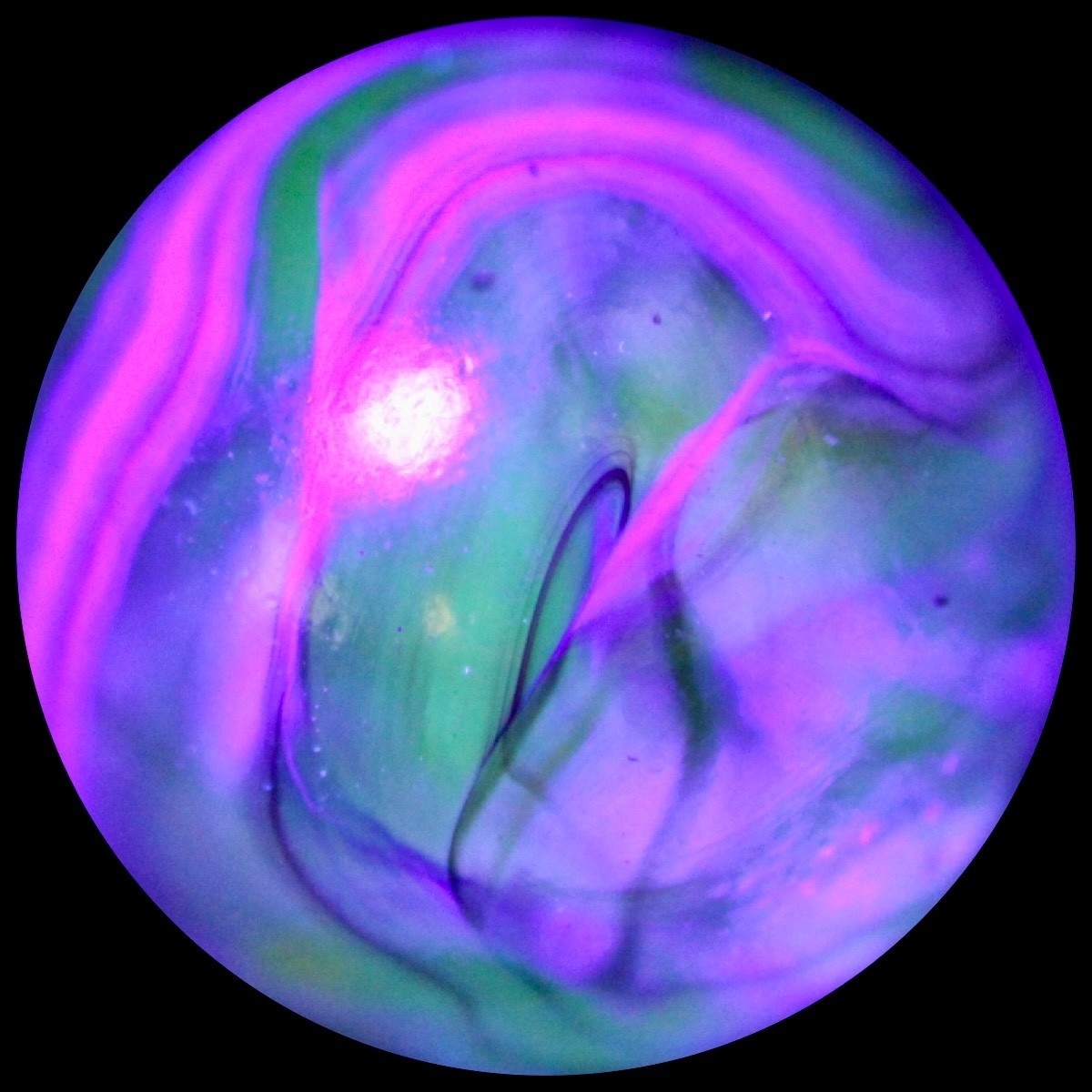 JABO ET Crystals Marble Collector Series: Radioactive Lavender & Blue Wirepull
