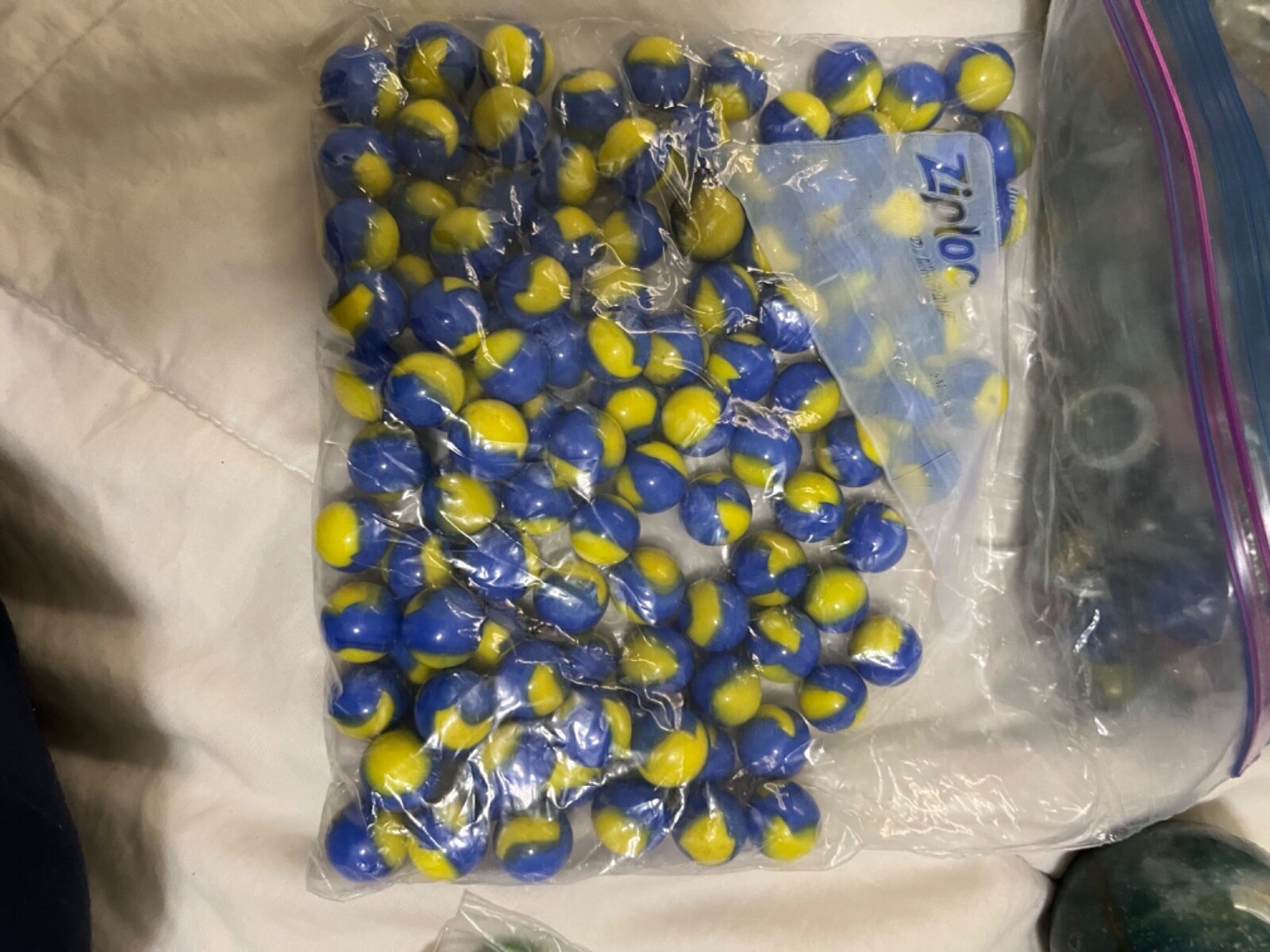 Mixed Lot 55 Assorted Old Vintage To Modern Colorful Glass Marbles {WASHED}