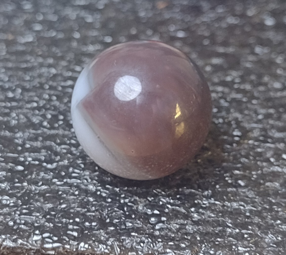 Dark Amethyst Purple Opaque Early VITRO Conqueror Patch Vintage Marbles NM+ .60″