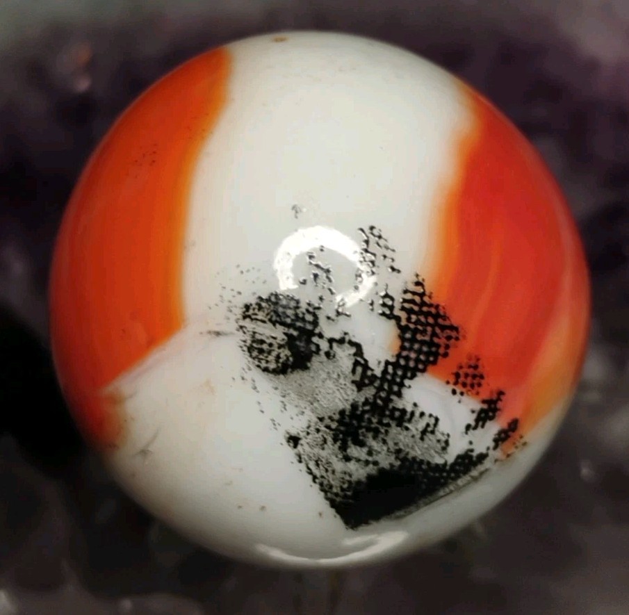1.24″ HUGE VINTAGE MARBLE KING MARBLES W/ LOGO🔥RARE HTF NM-