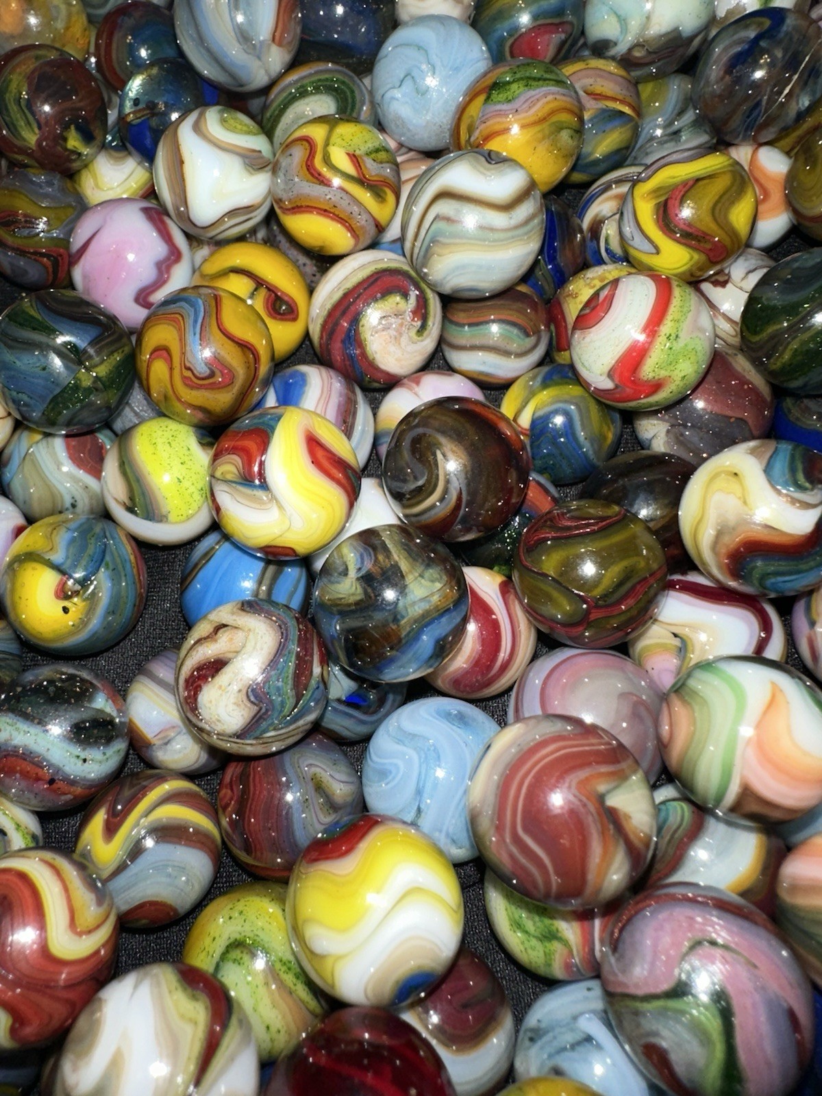 50 D.A.S. MIXED RUNS Marbles High Colors & Swirls Aventurine Oxblood NM JABO