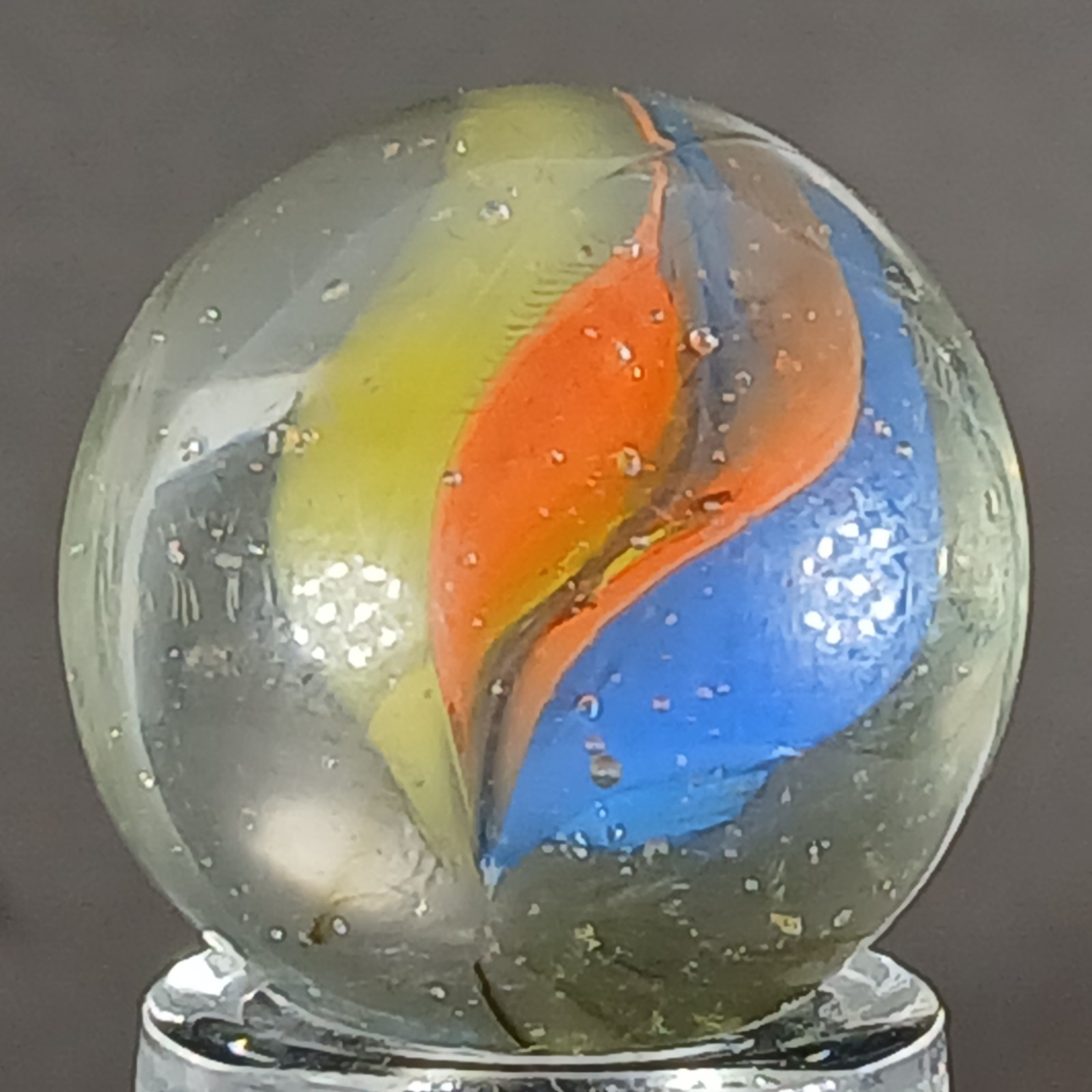 Vintage Tri-Color Hybrid Cat’s Eye Marble .59 Inches Near-Mint Condition