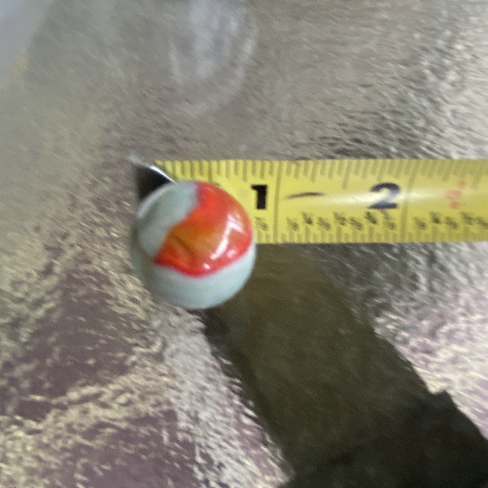 Red/Gray Swirl Glass Toy Marble with Red Swirl Design – Age 17 Years & Up