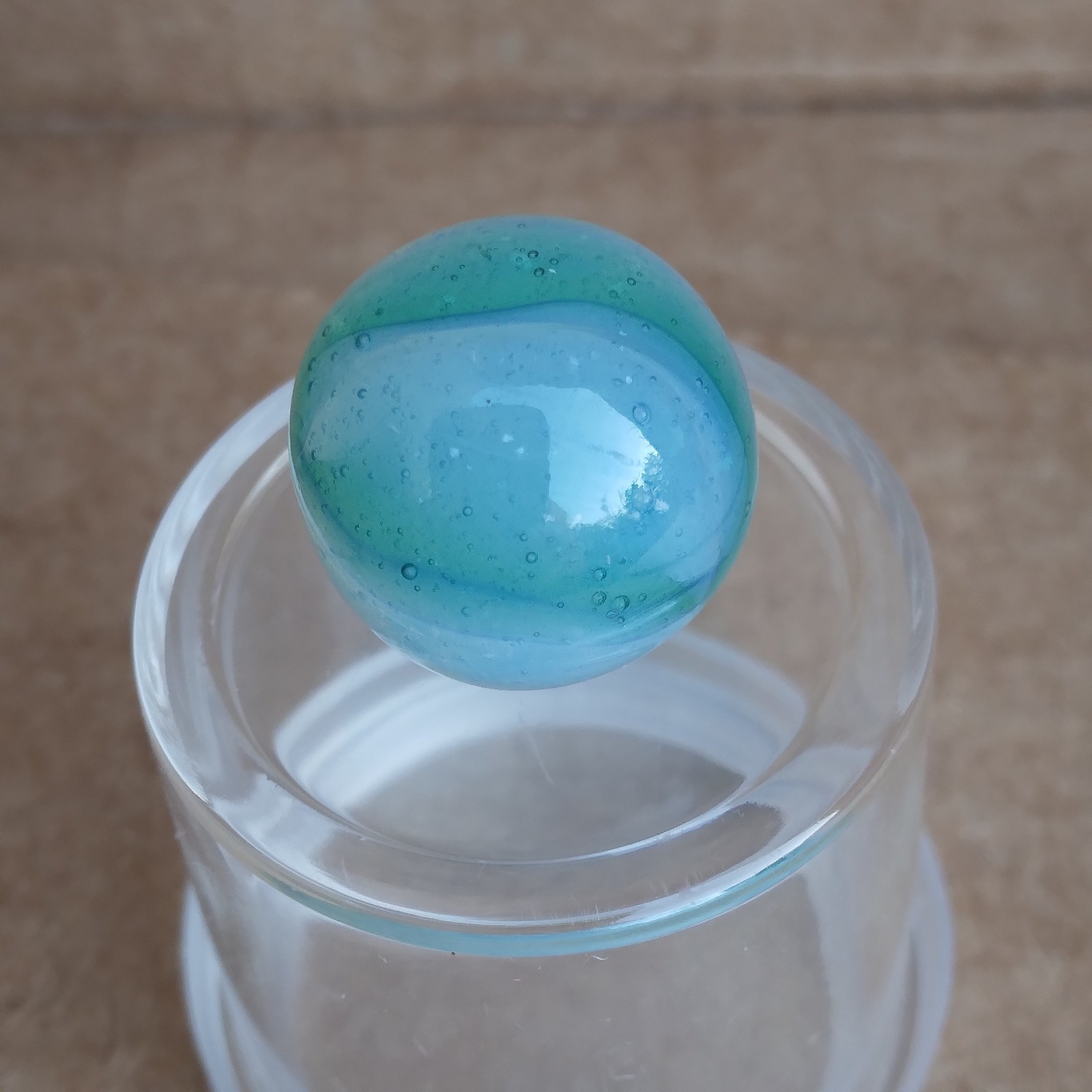.57″ Vintage Rainbo Marble- Seedy Blue Green- Kokomo Peltier