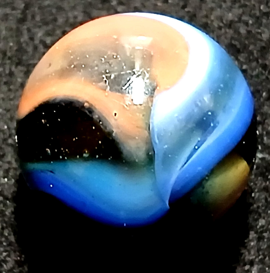 Vintage Marble Peltier NLR Transparent Glass Pink Blue White .645″