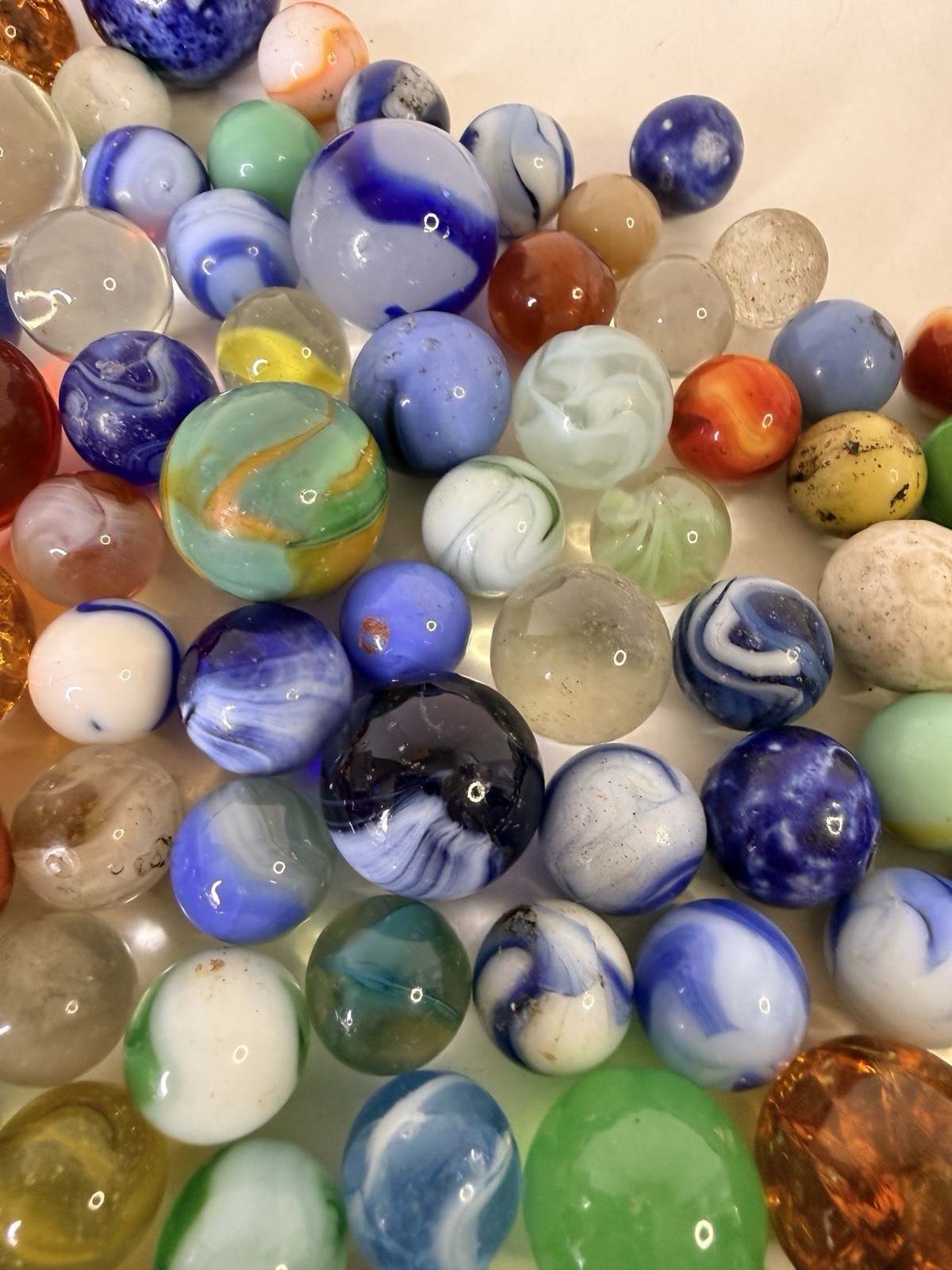 Vintage Collection Of Marbles Different Makers COLORS SIZES 140+