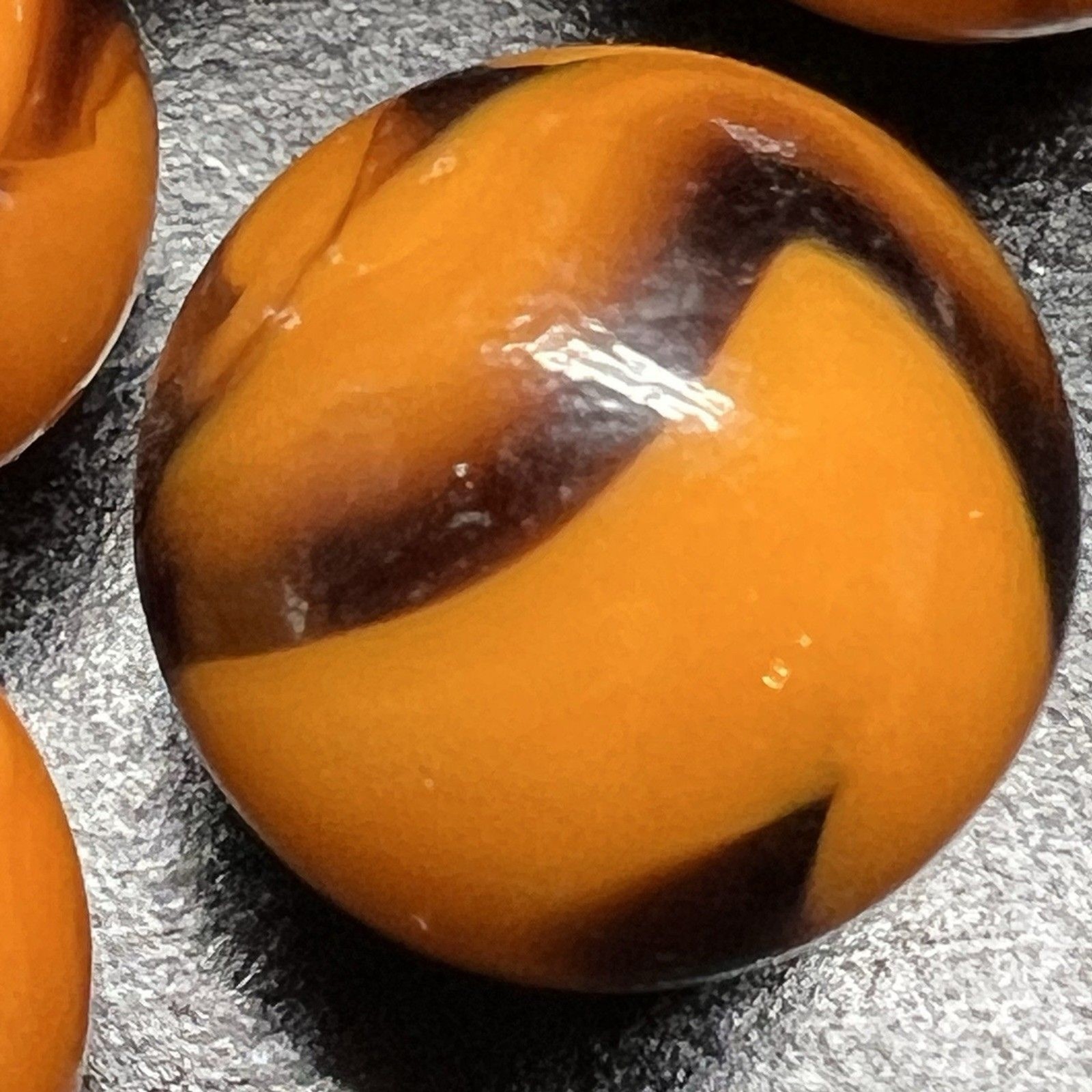 Lot of 15 Vintage Bengal Tiger- Orange/Black Marbles by Vacor Early Edition