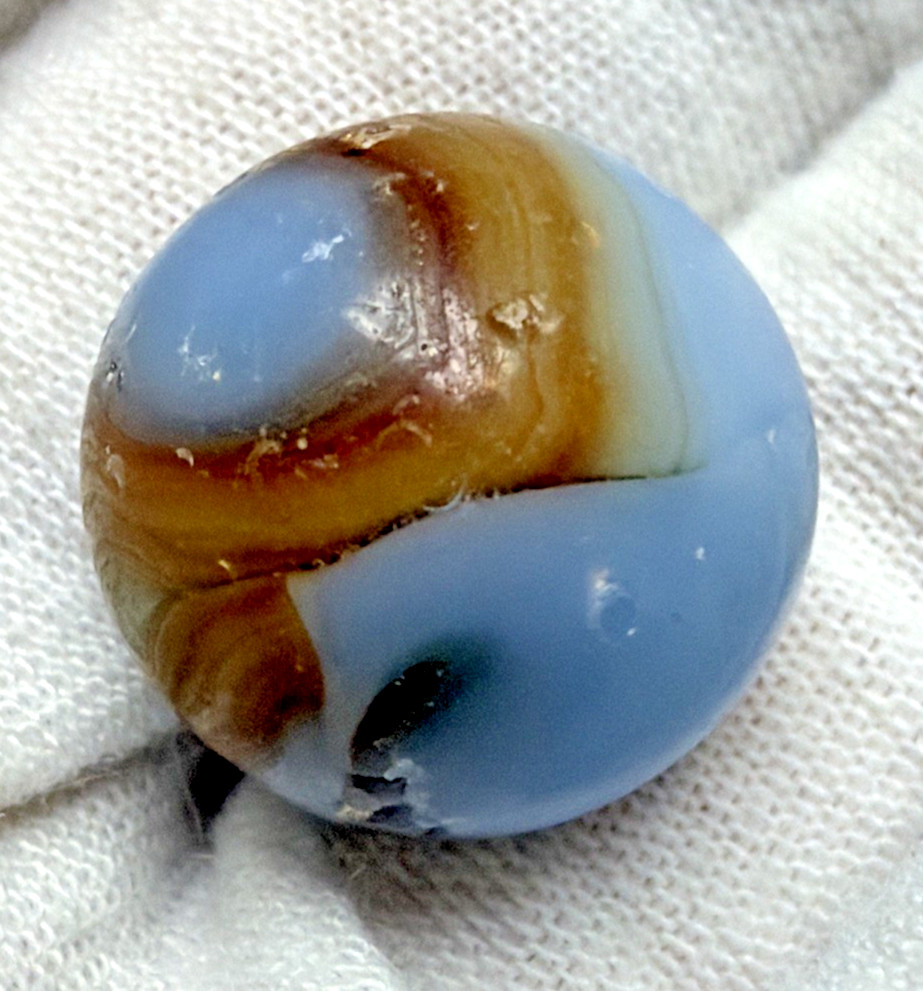 Old Lot of 6 Agate Christensen Peltier Vitro Art Glass Swirl Marbles As Is