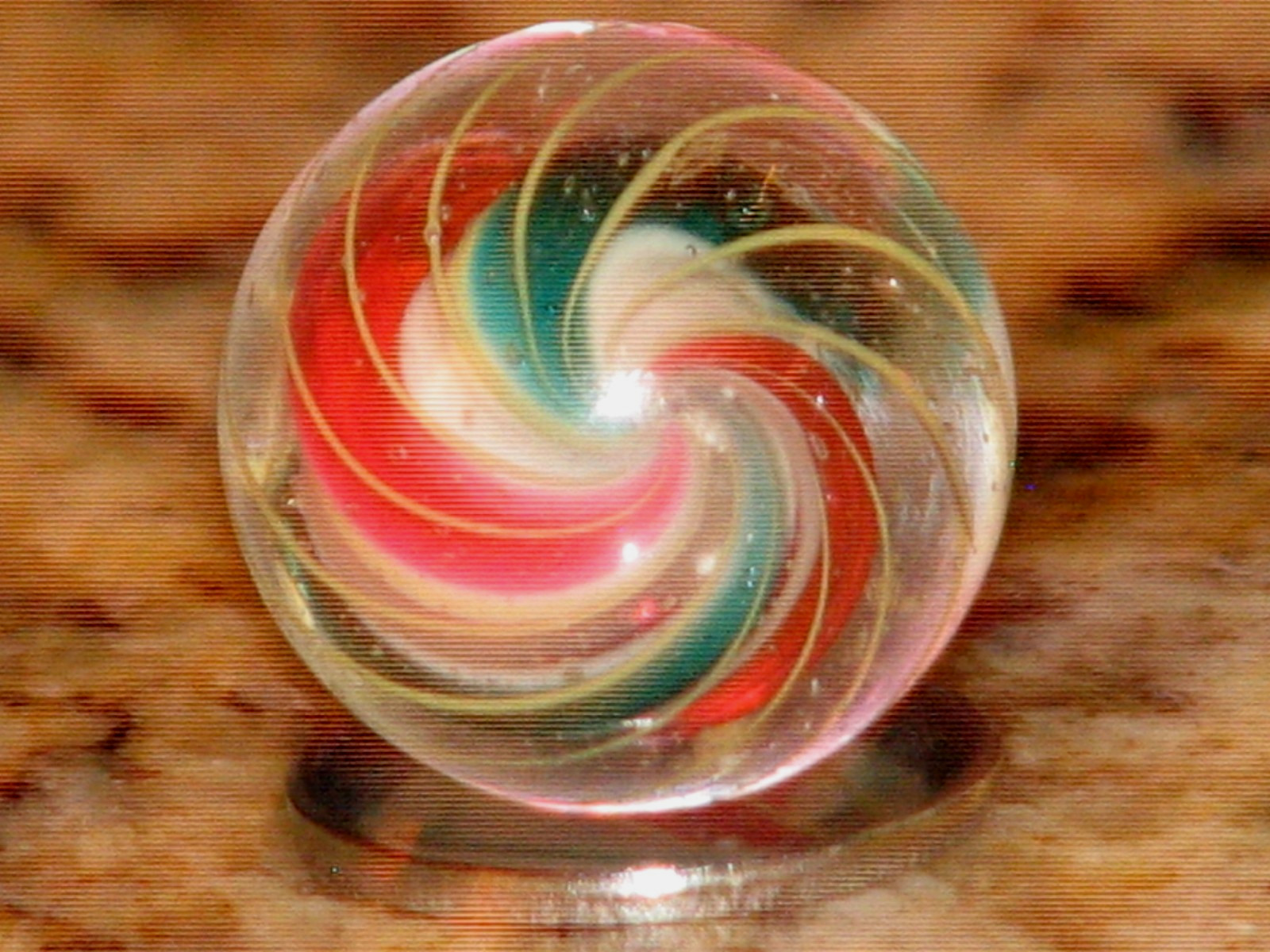 .690 inch dia. Antique German swirl marble