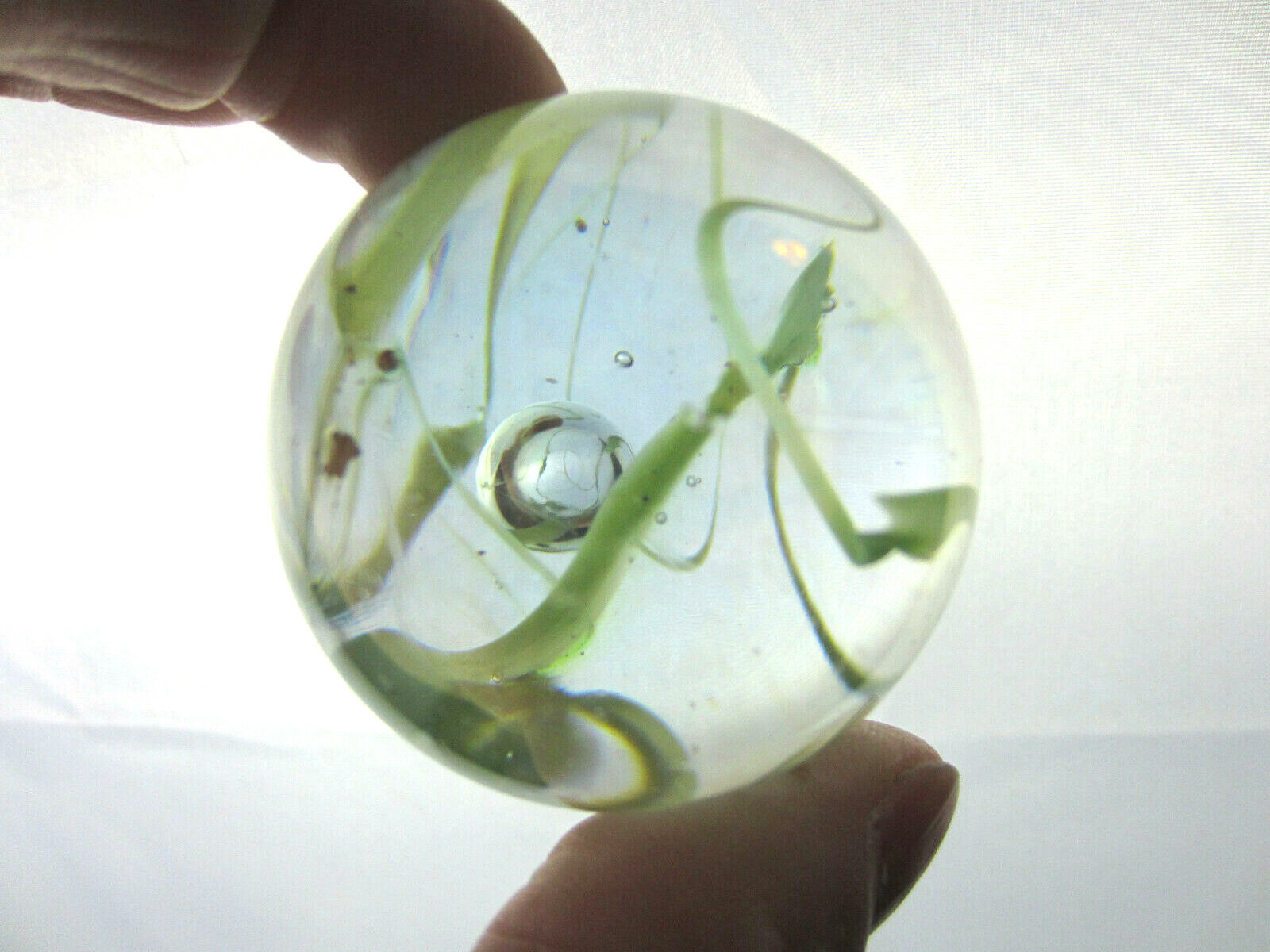 TOE BREAKER 50mm (2″) GREEN SPAGHETTI Wire Pull Confetti Marbles glass ball HUGE