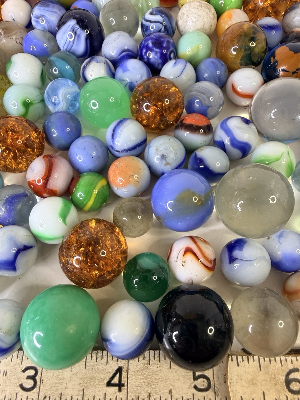 Vintage Collection Of Marbles Different Makers COLORS SIZES 140+